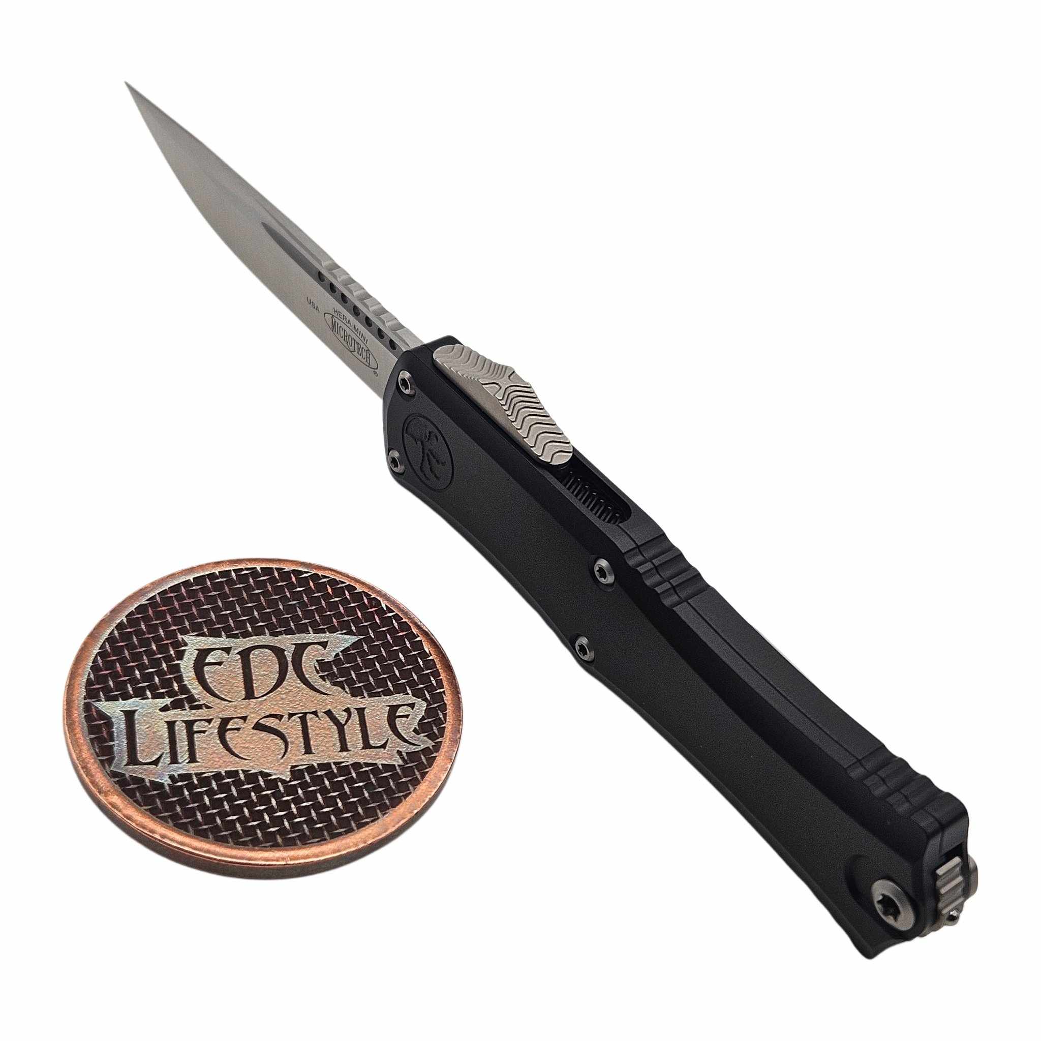 Microtech Hera II Mini Single Edge Black 2.95