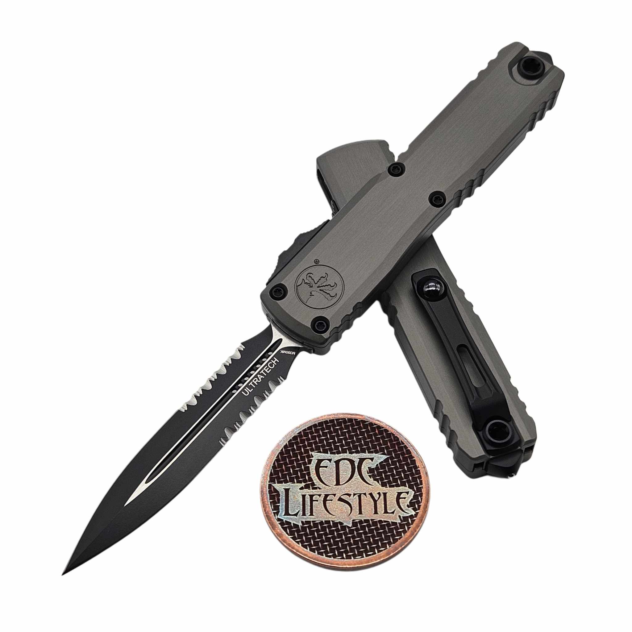 Microtech Ultratech ZBP 1122-2NC Natural Clear Double Edge Partial