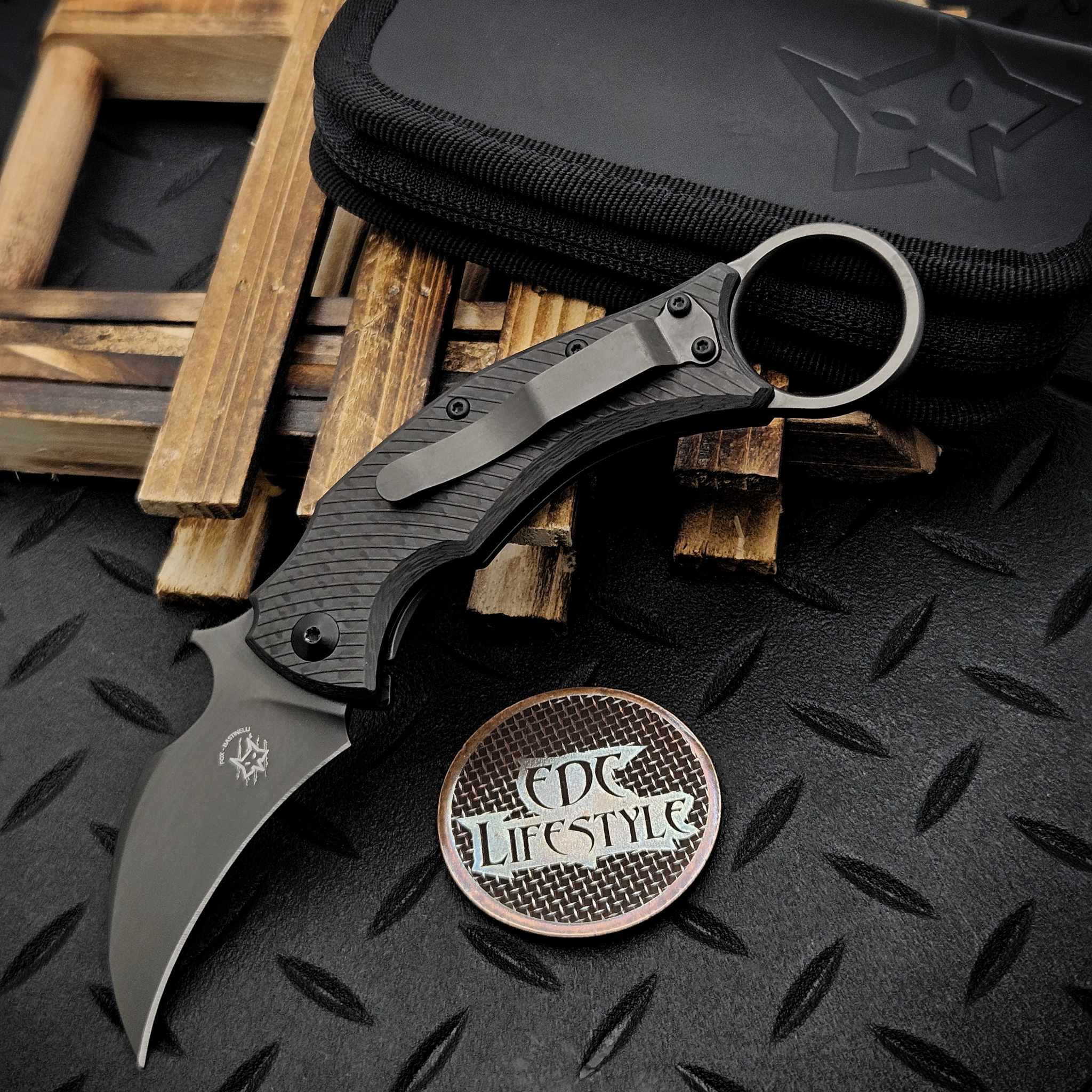 Bastinelli Knives Black Bird Luxury Bronze Titanium Handle 2.3