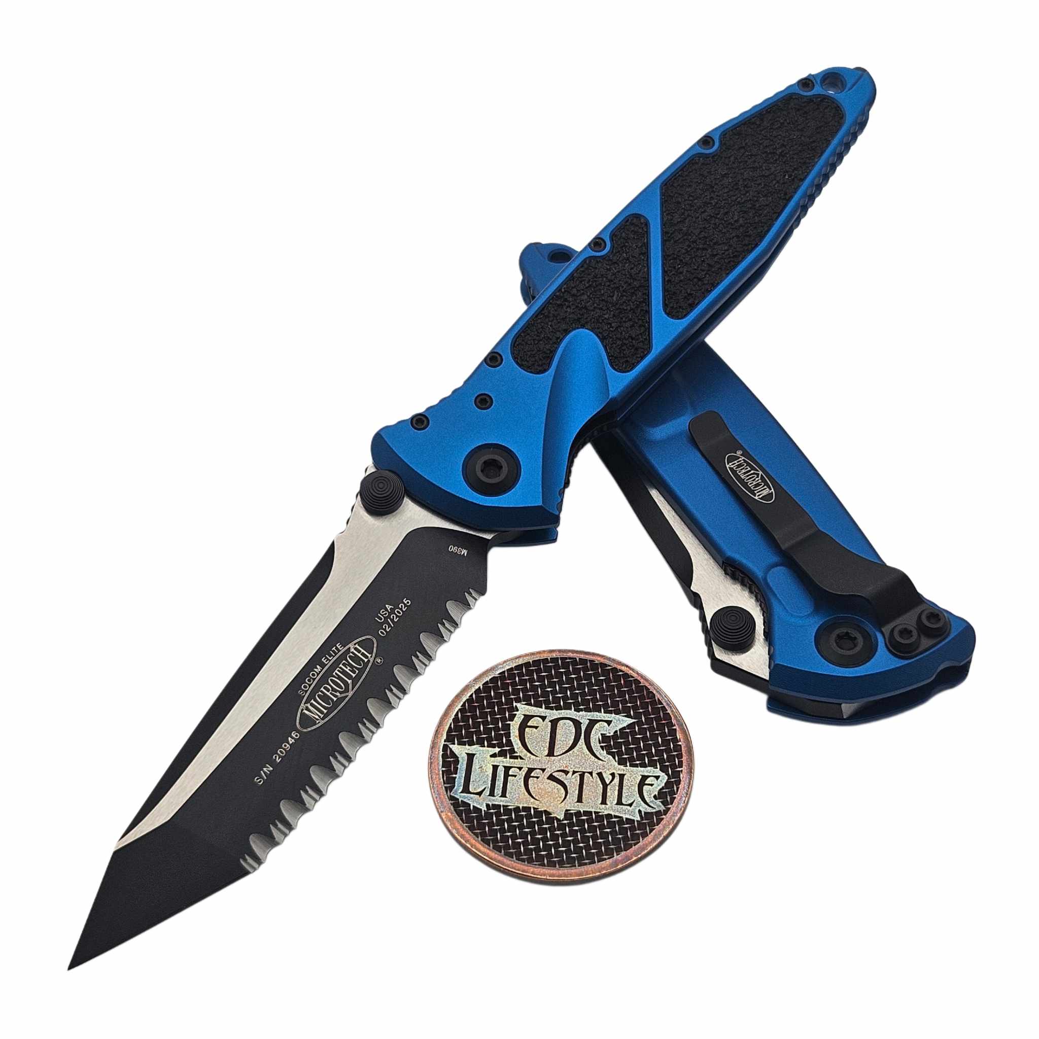 Erico Formicola ドットタイ ネイビー 極美品 Microtech Socom Elite Manual Blue 4
