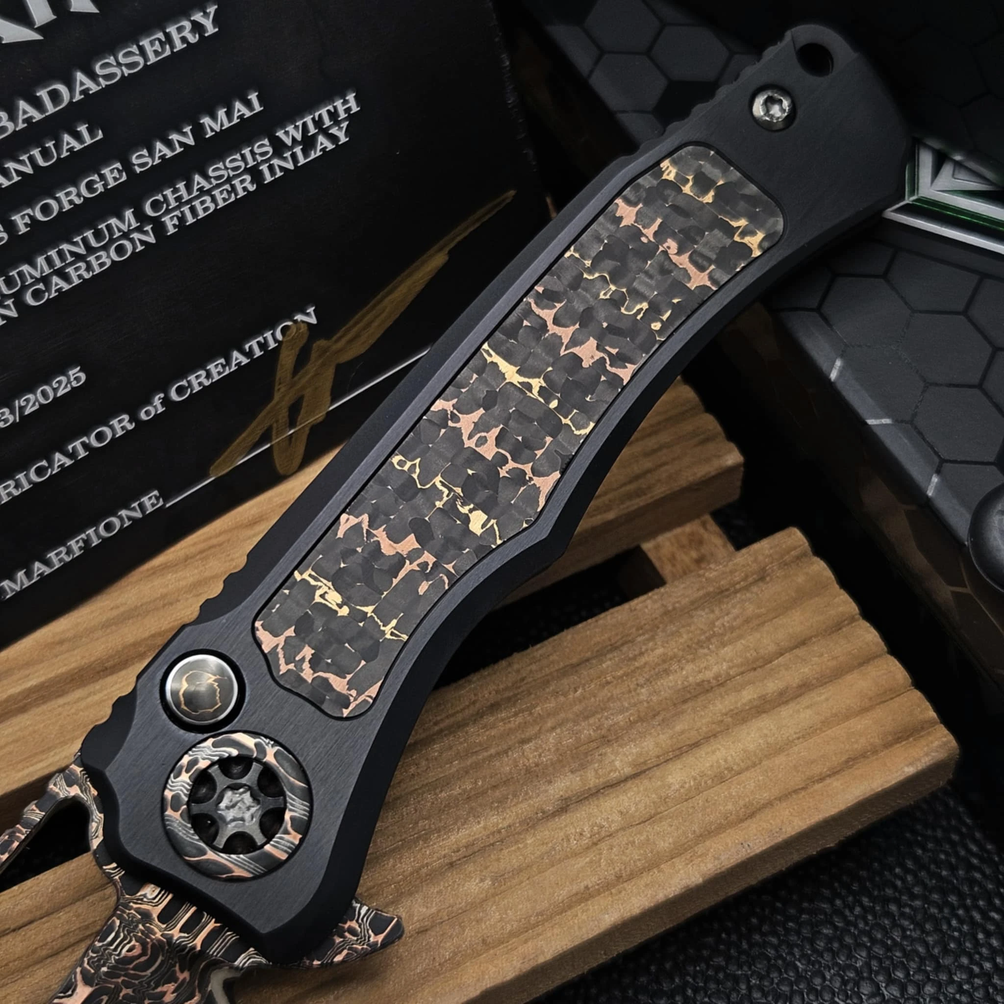 Heretic Custom Knives Wraith V4 Manual Bowie Vegas Forge Damascus