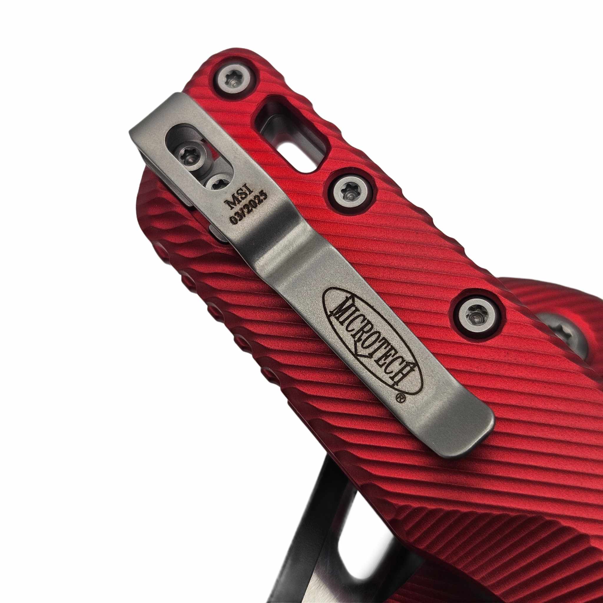 Microtech MSI Ram-Lok Red Fluted Aluminum 3.85