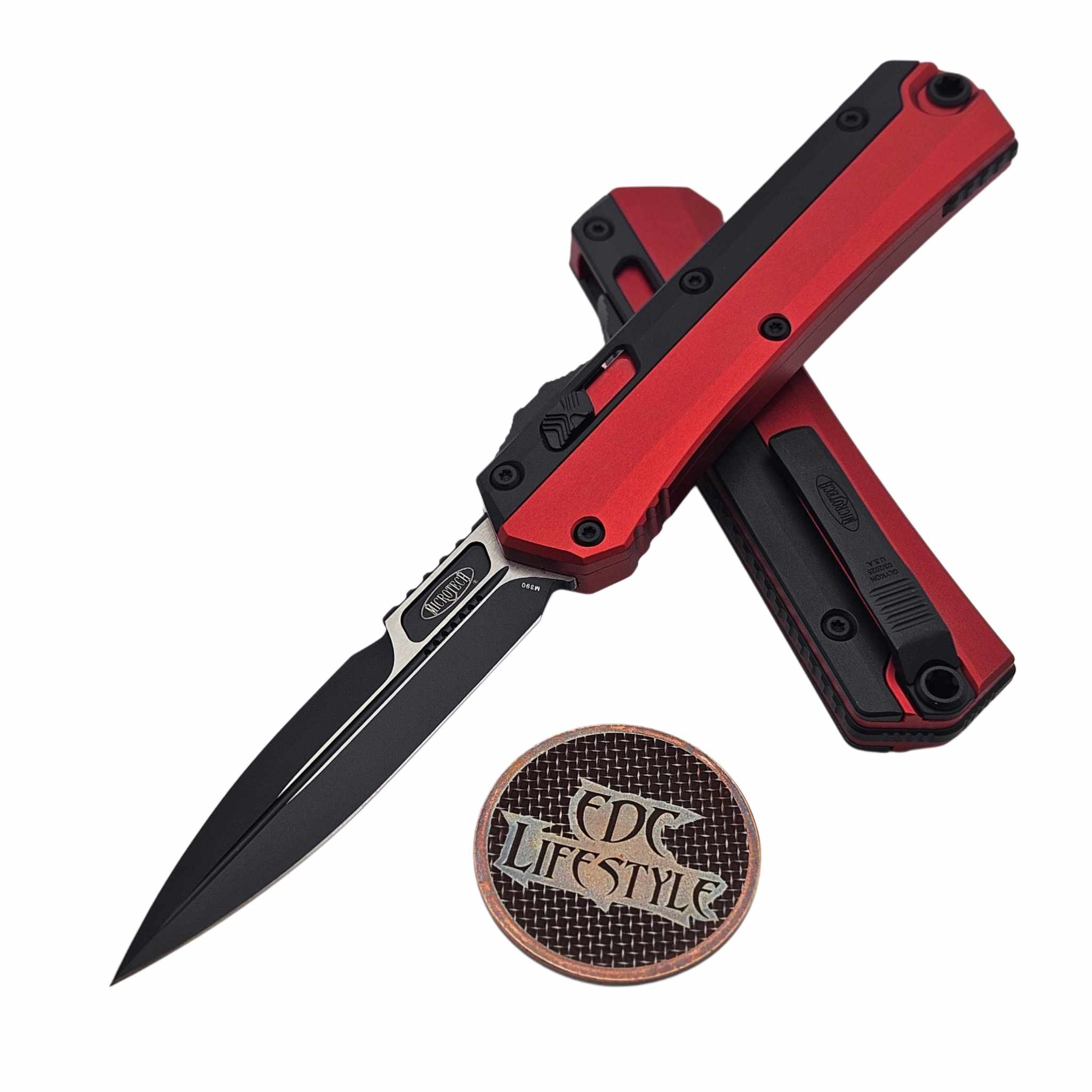 Microtech Glykon Bayonet 184-1RD Red Black Standard