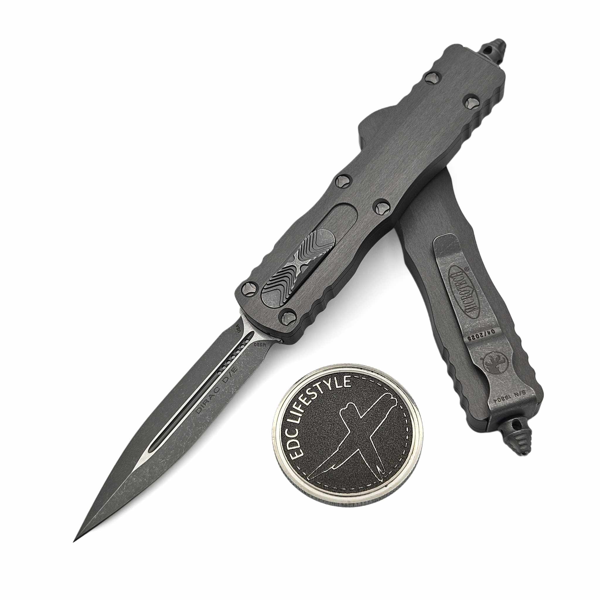 Microtech 225-10APNC Natural Clear Dirac Double Edge Apocalyptic