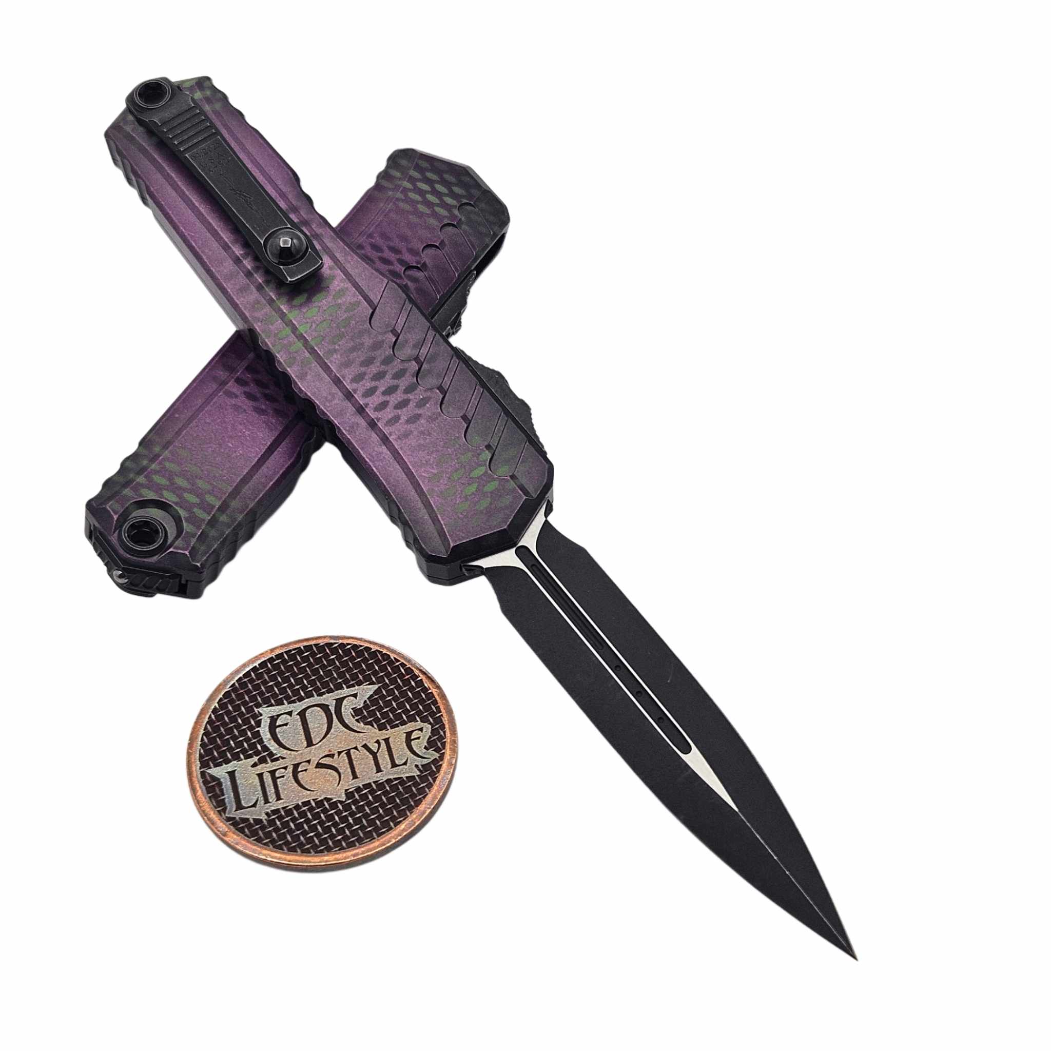 Microtech Cypher II D/E 1242-1PUX51S Purple X-51 Standard