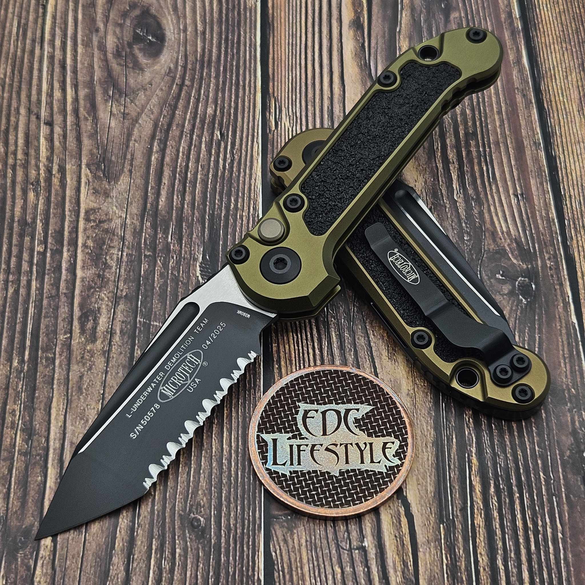 Microtech LUDT T/E Full Serrated Gen III 1136-3OD OD Green Black