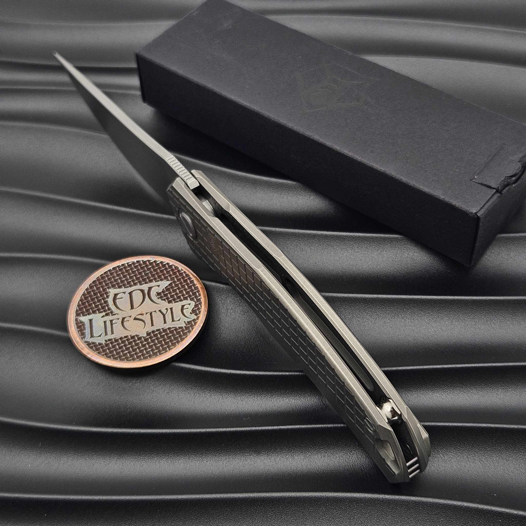 Shirogorov Knives Quantum Monkey Edge FRAG Tumbled 4.25