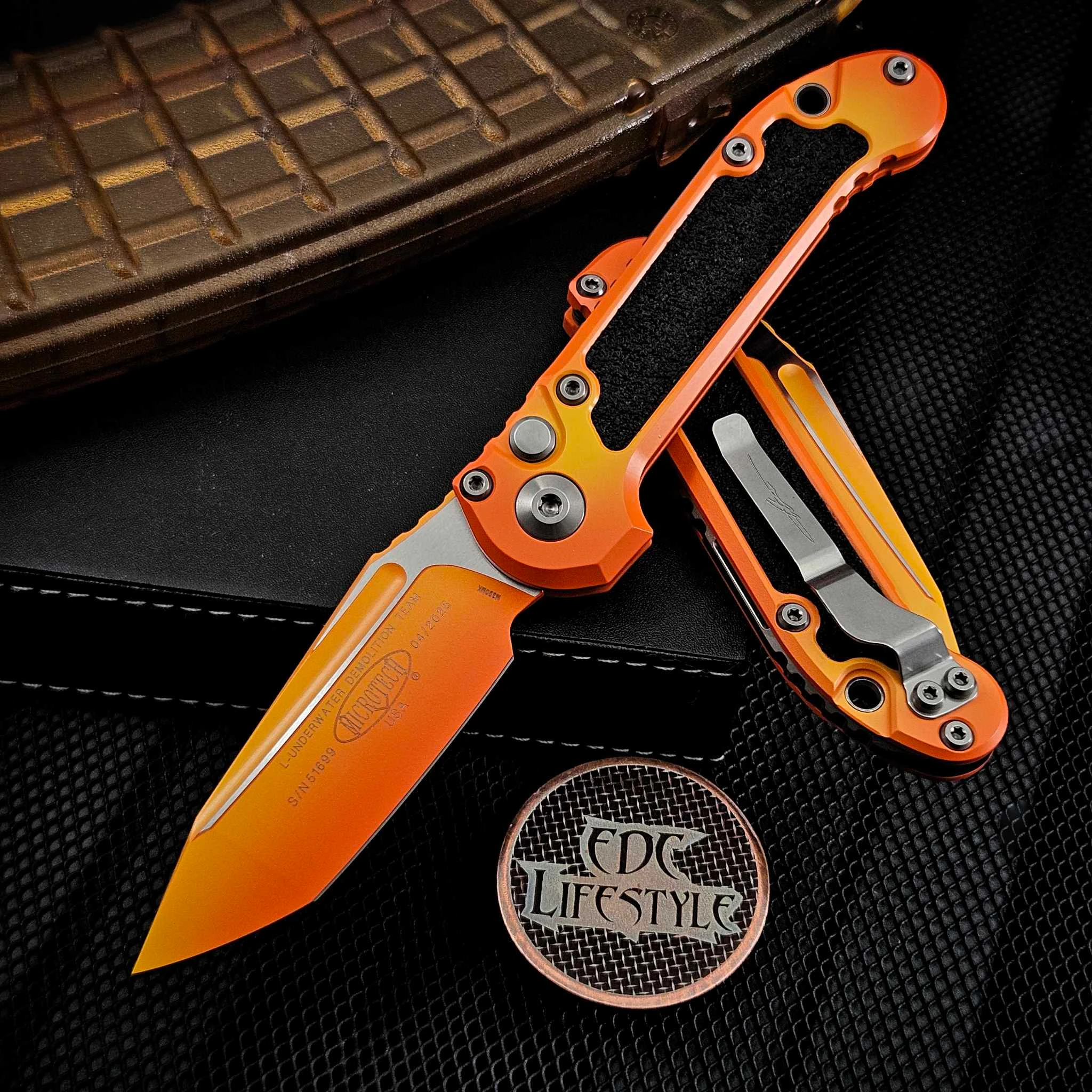 新品未開封　38explore グラインドロッヂ × LOV 新作　オレンジ Microtech LUDT T/E Gen III 1136-1LPSUS Cerakote Sunrise