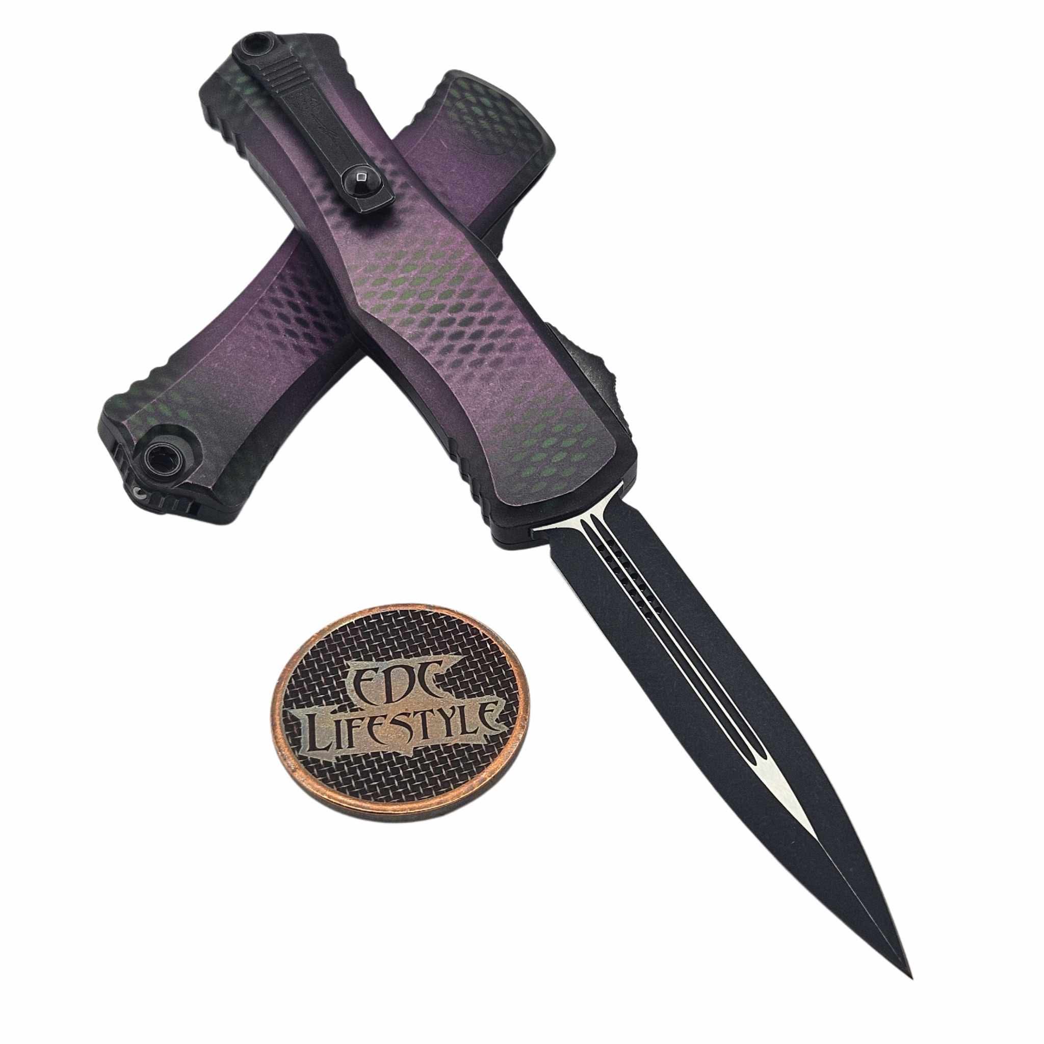 Microtech 1702-1PUX51S Hera II Double Edge X-51 Alien Purple