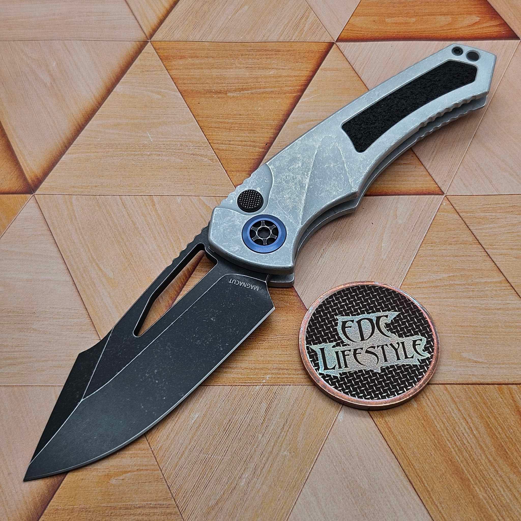 Heretic Knives H046-8A-BLZ Manual Button Lock Pariah Drop Point