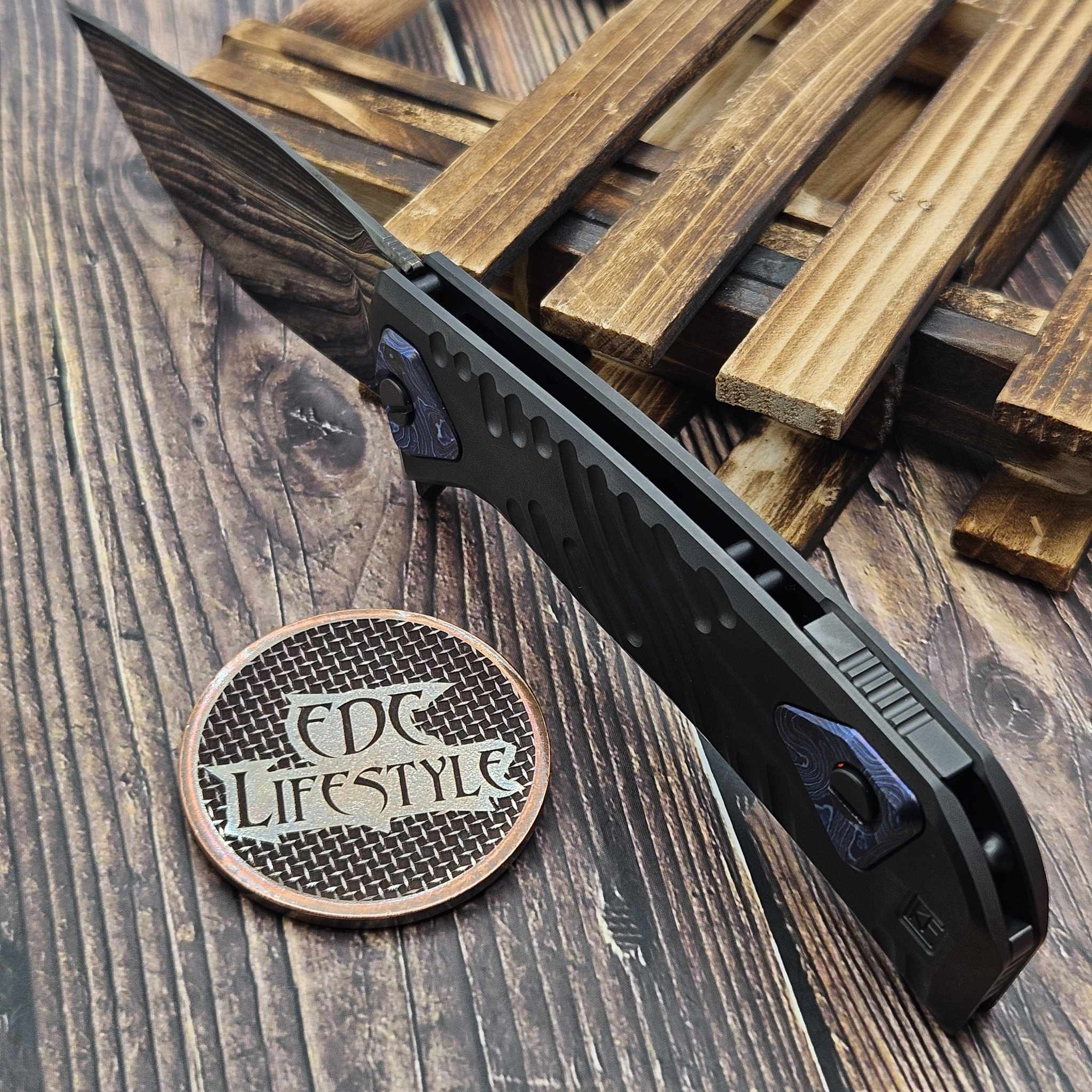Custom Knife Factory CKF UMMU Dalawa 2 Ti Handle Folder w/ZircuTi