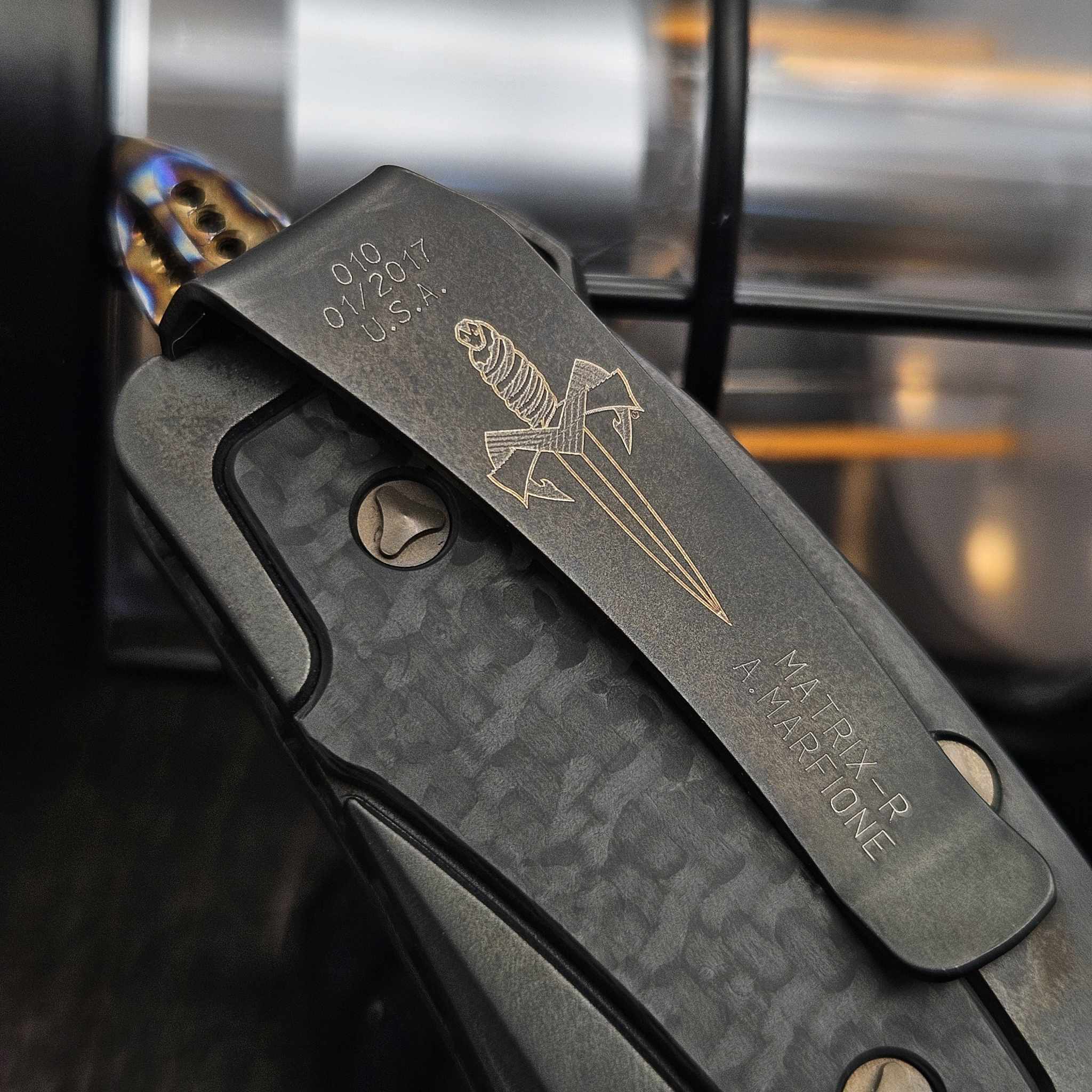 Marfione Custom Matrix-R DLC Two-Tone Mirror DLC Blade Carbon