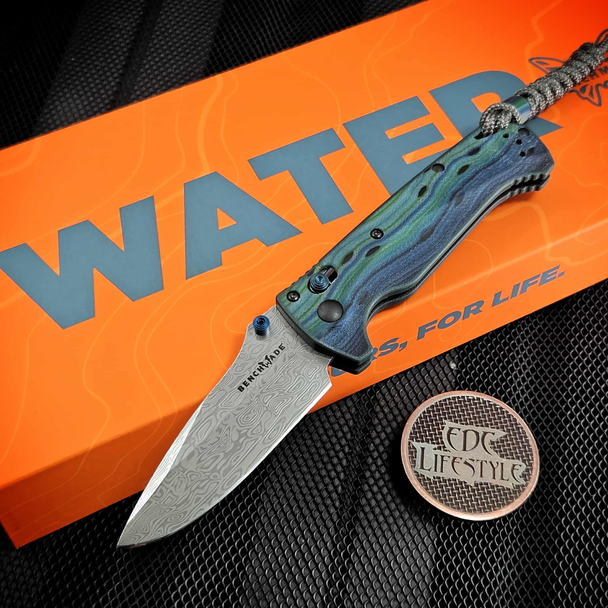 Benchmade Knives Mini Adira Axis Lock Folder Tempest Blue/Green G