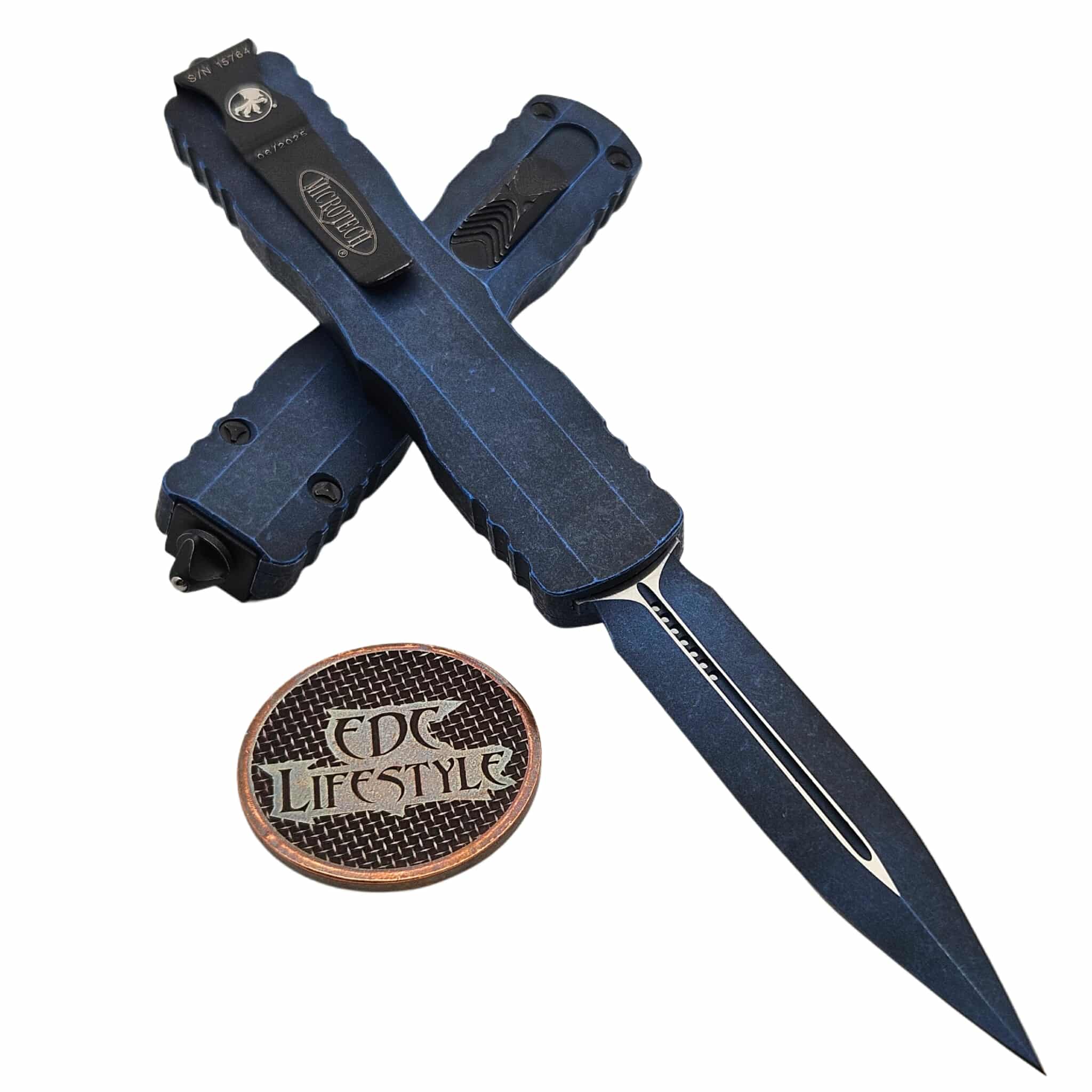 Microtech Dirac Delta Weathered Blue 3.75