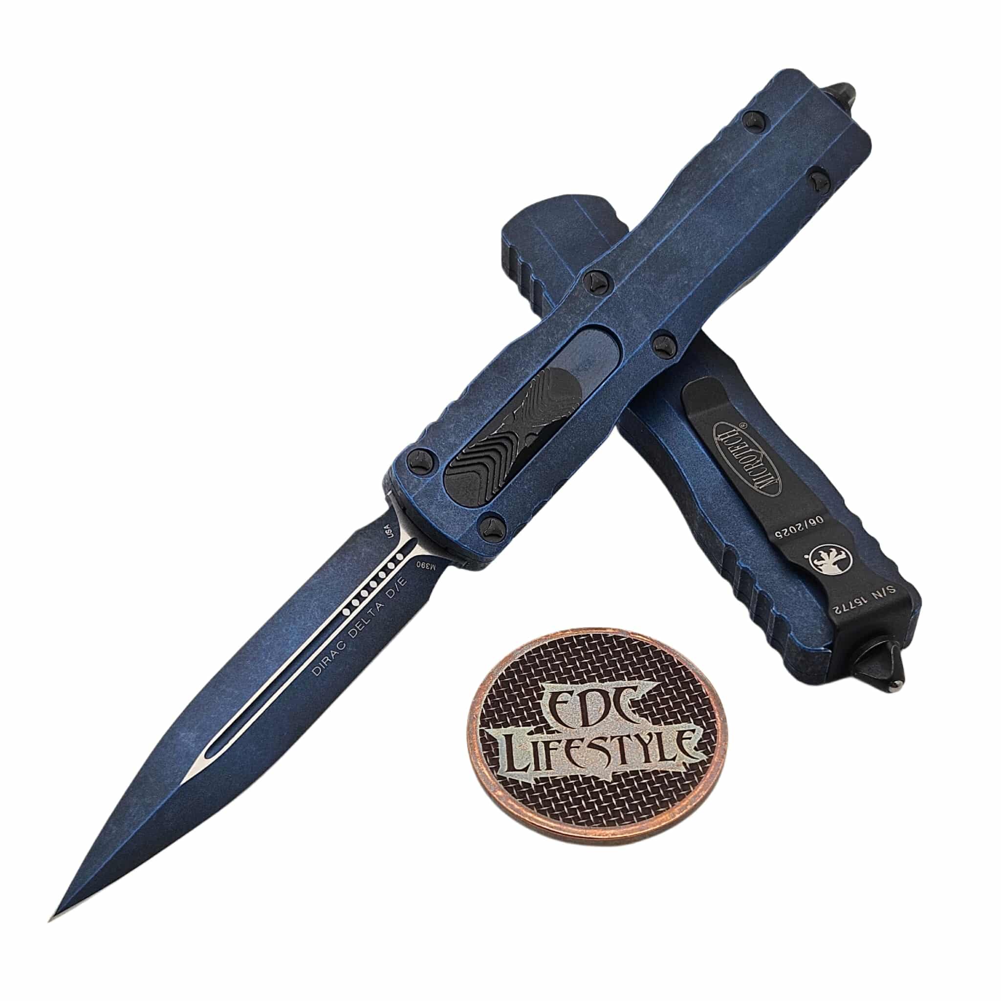 Microtech Dirac Delta Weathered Blue 3.75