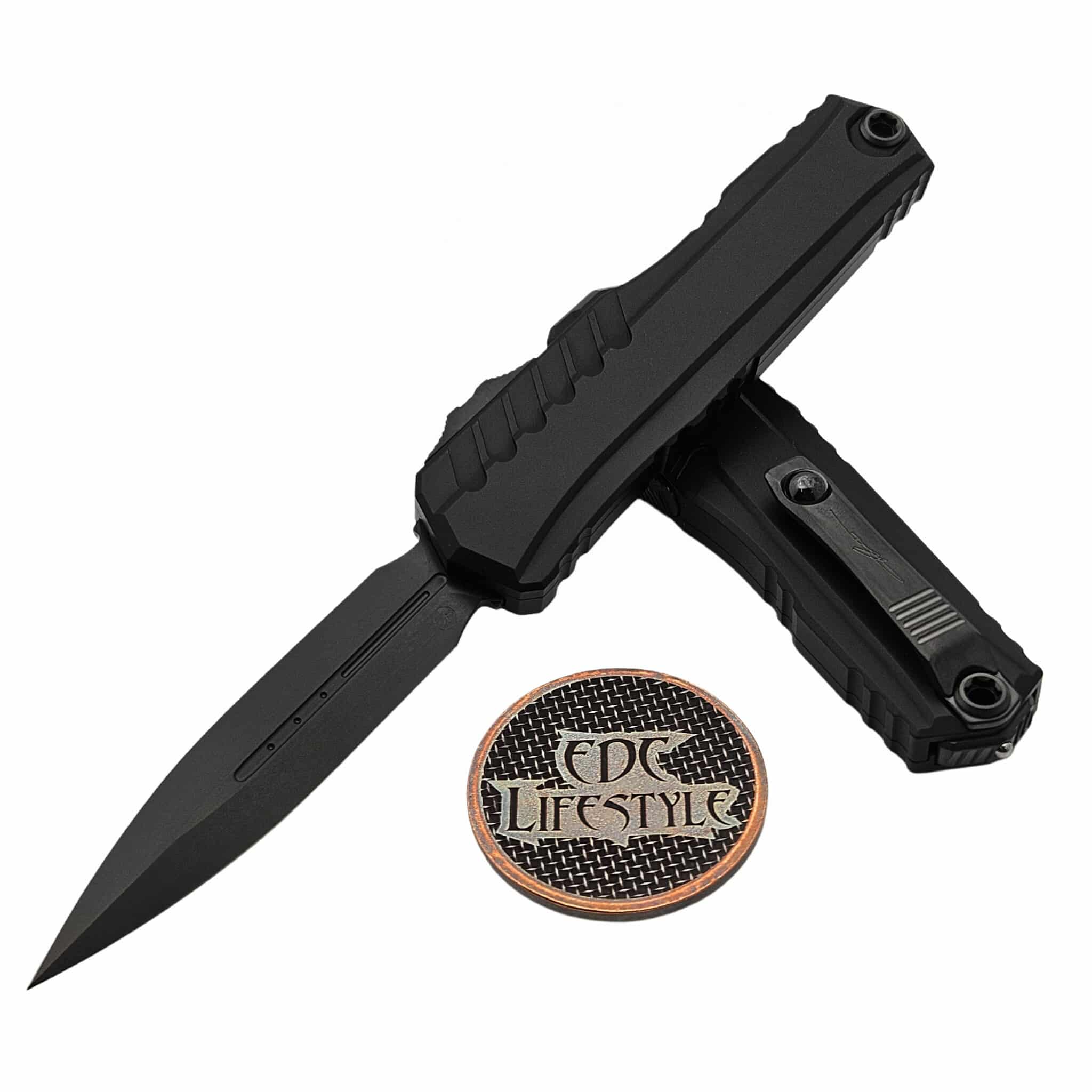 Microtech Cypher II D/E 1242-1DLCTSH DLC Shadow Signature Series