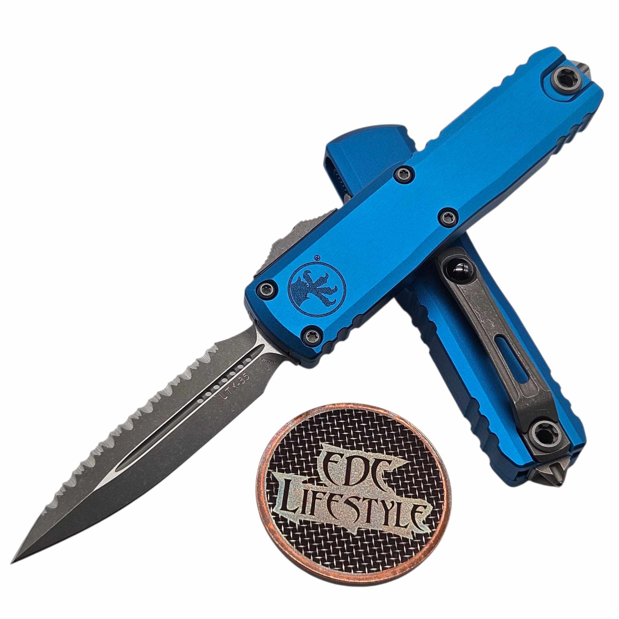 【miya②/3】 Microtech UTX-85 Gen III w/ Black Handle & Stonewash D/E