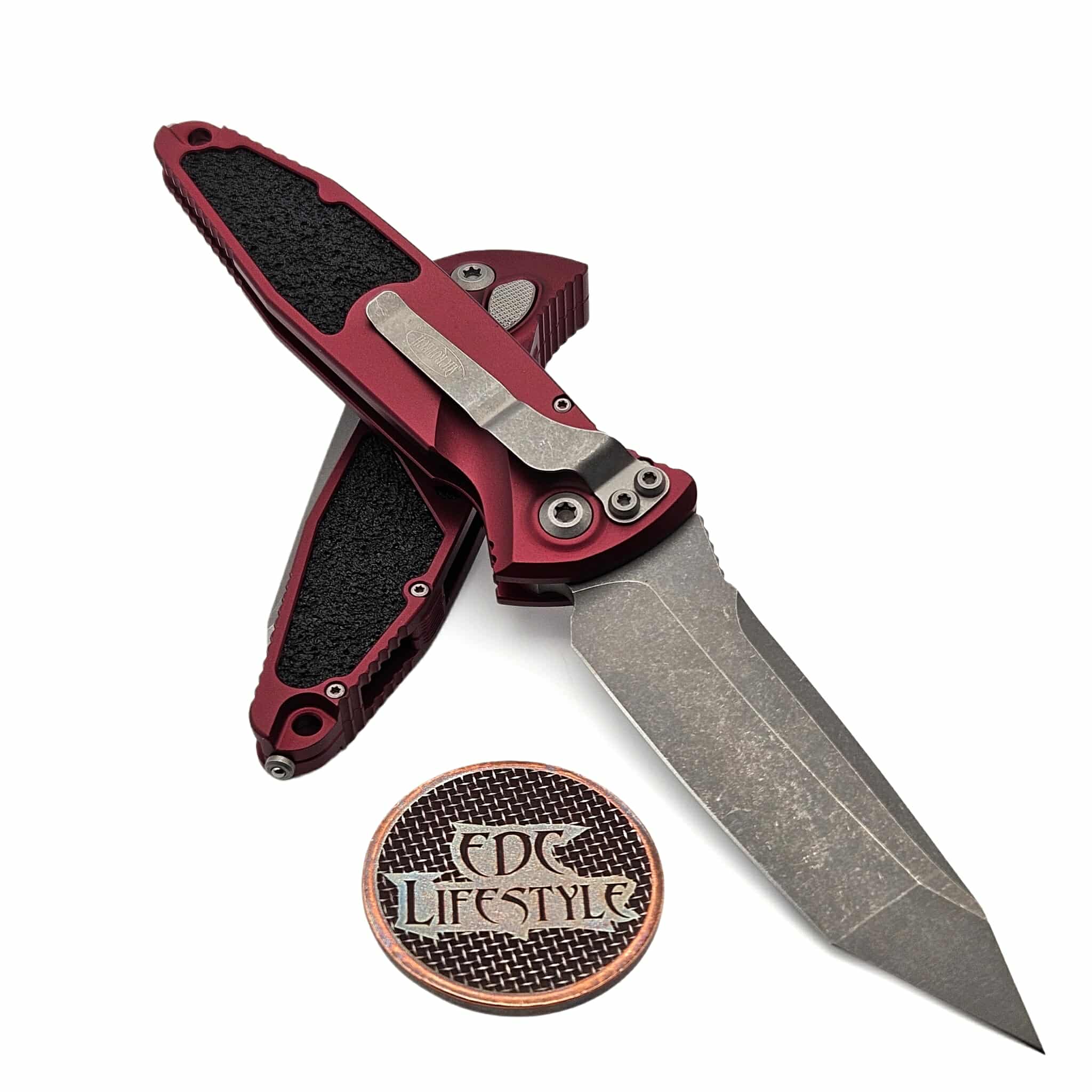 Microtech Socom Elite Auto 161A-10APMR Merlot Tanto Edge Apocalyptic