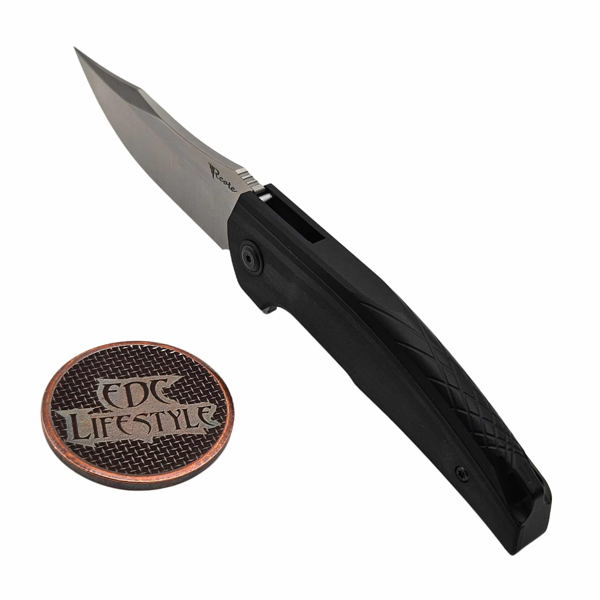 Reate Knives Jack Jr. Integral Carbon Fiber Inlay Black Collar 3.5 