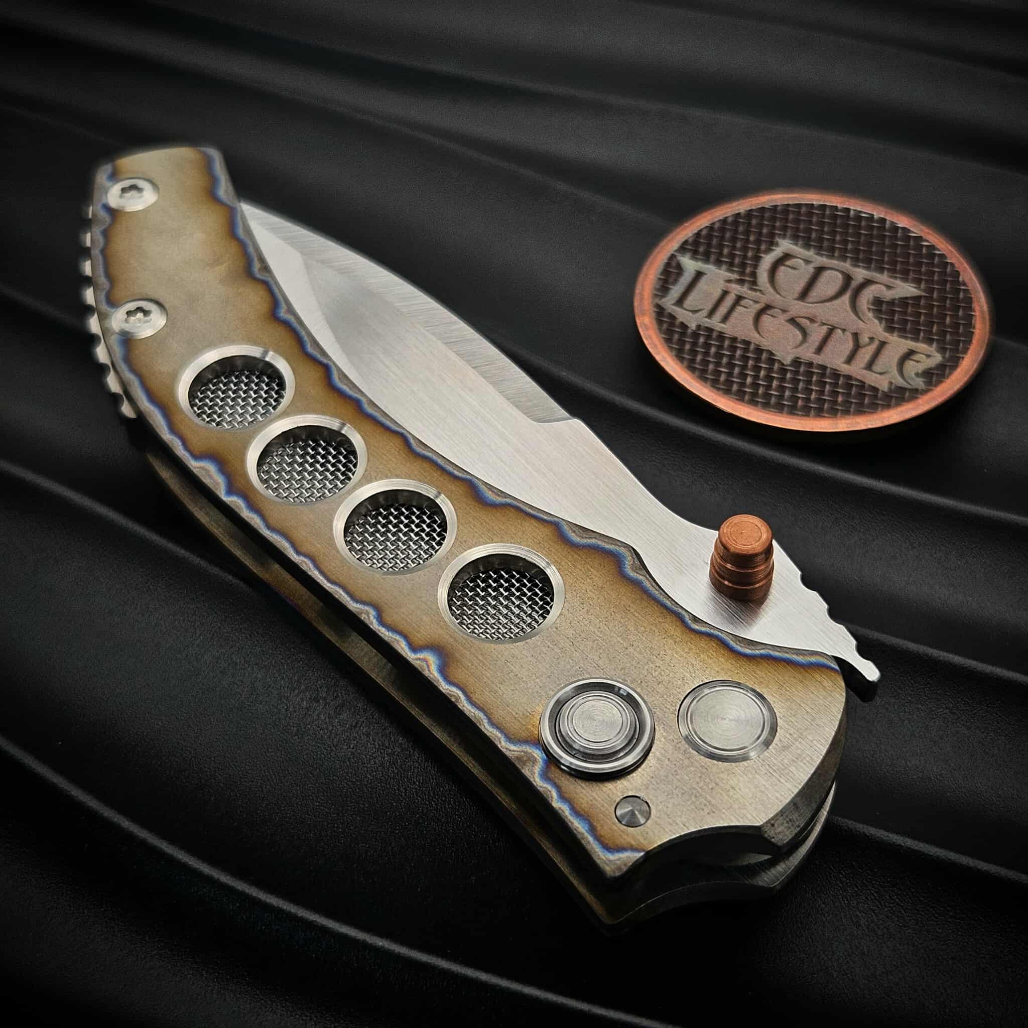 Sergey Rogovets Red Horseman Flamed Titanium Handle Magnacut Blade