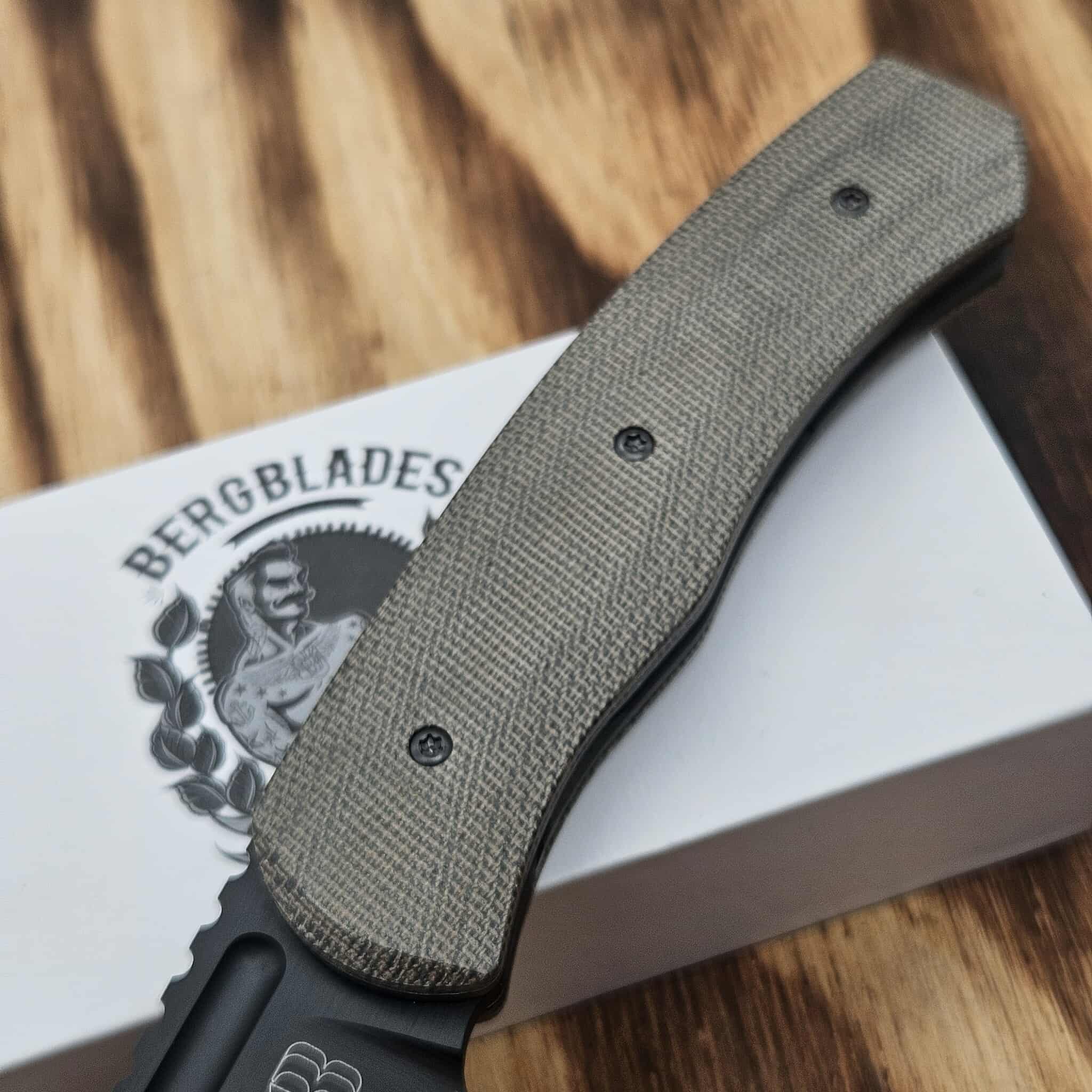 BergBlades Alpha Liner Lock Green Micarta 3.5