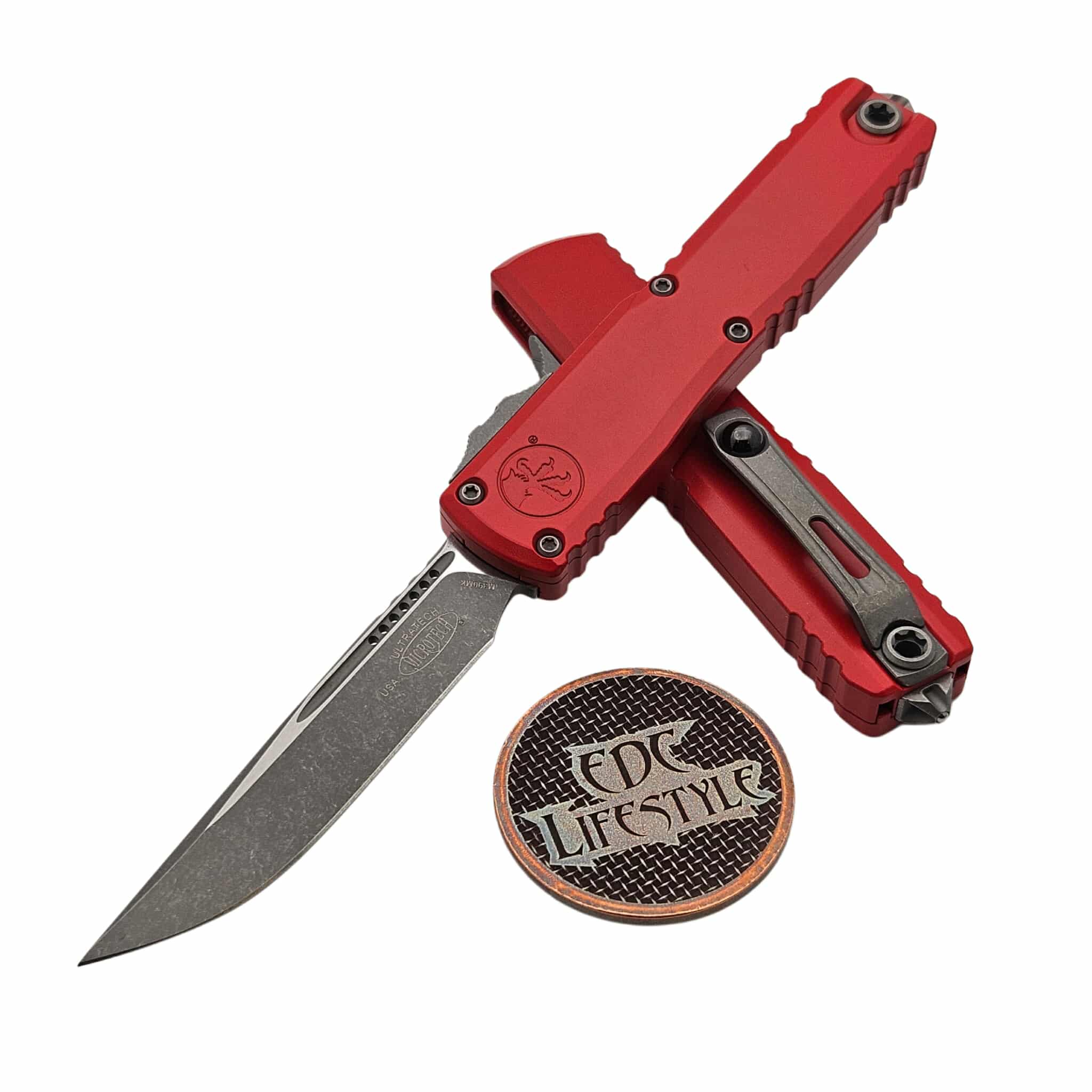 Microtech Ultratech ZBP 1121-10APRD Red Single Edge 3.5