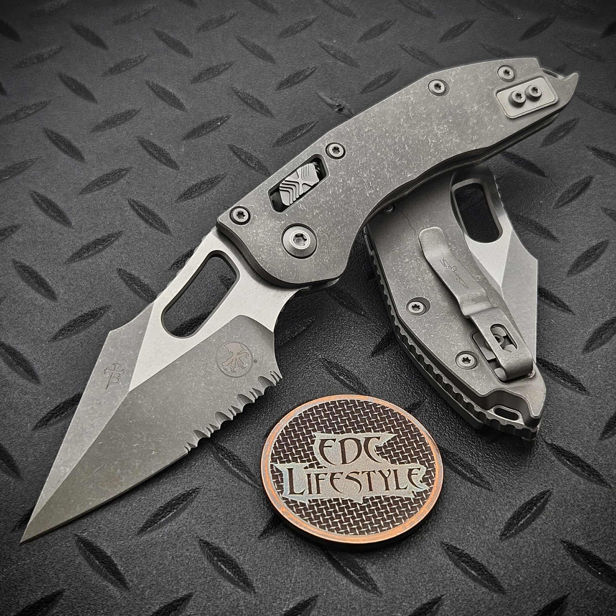 Microtech Stitch Ram-Lok 169RL-11APMS1 Titanium Slab Apocalyptic