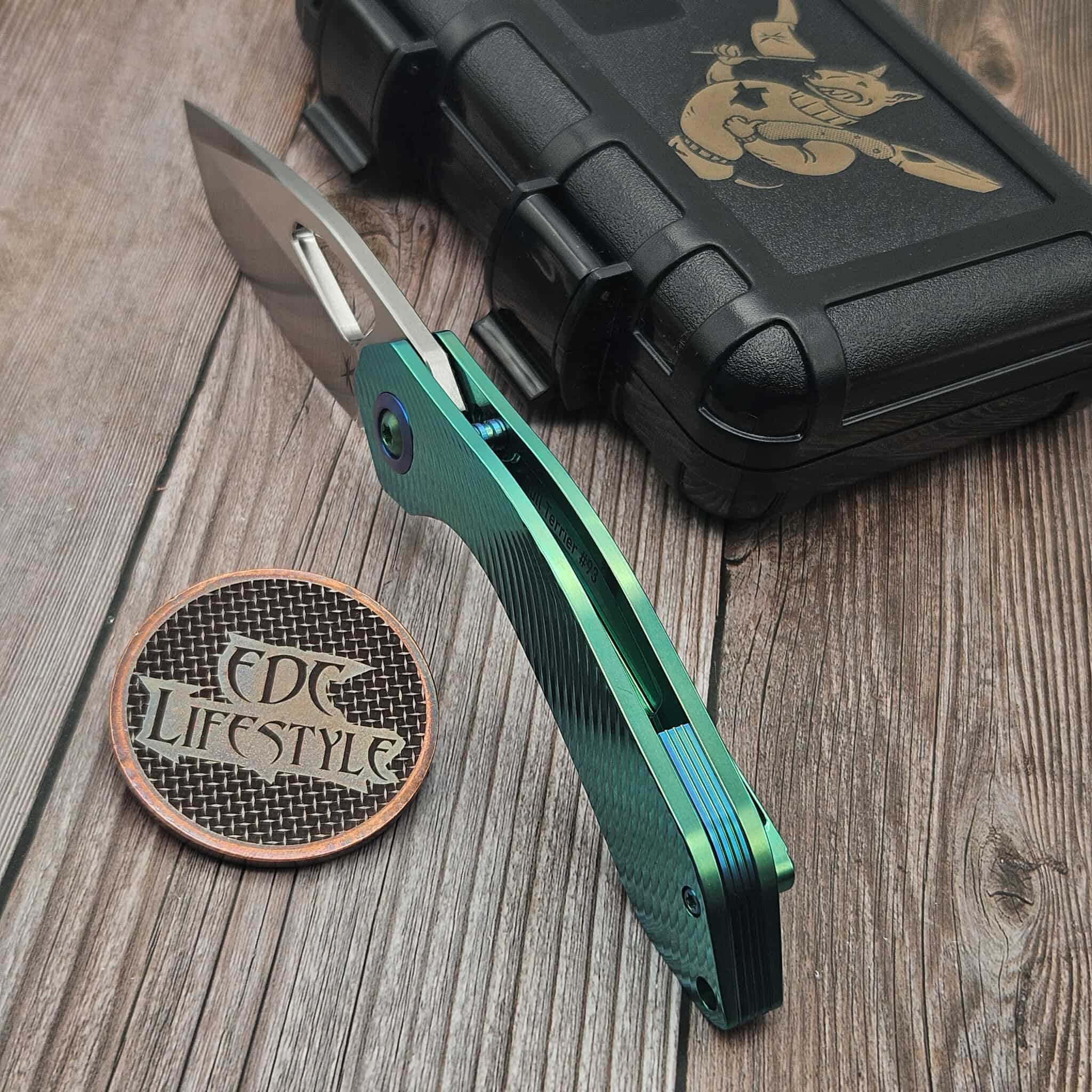Keanison Knives Bull Terrier Textured Series Titanium Handle 3.3