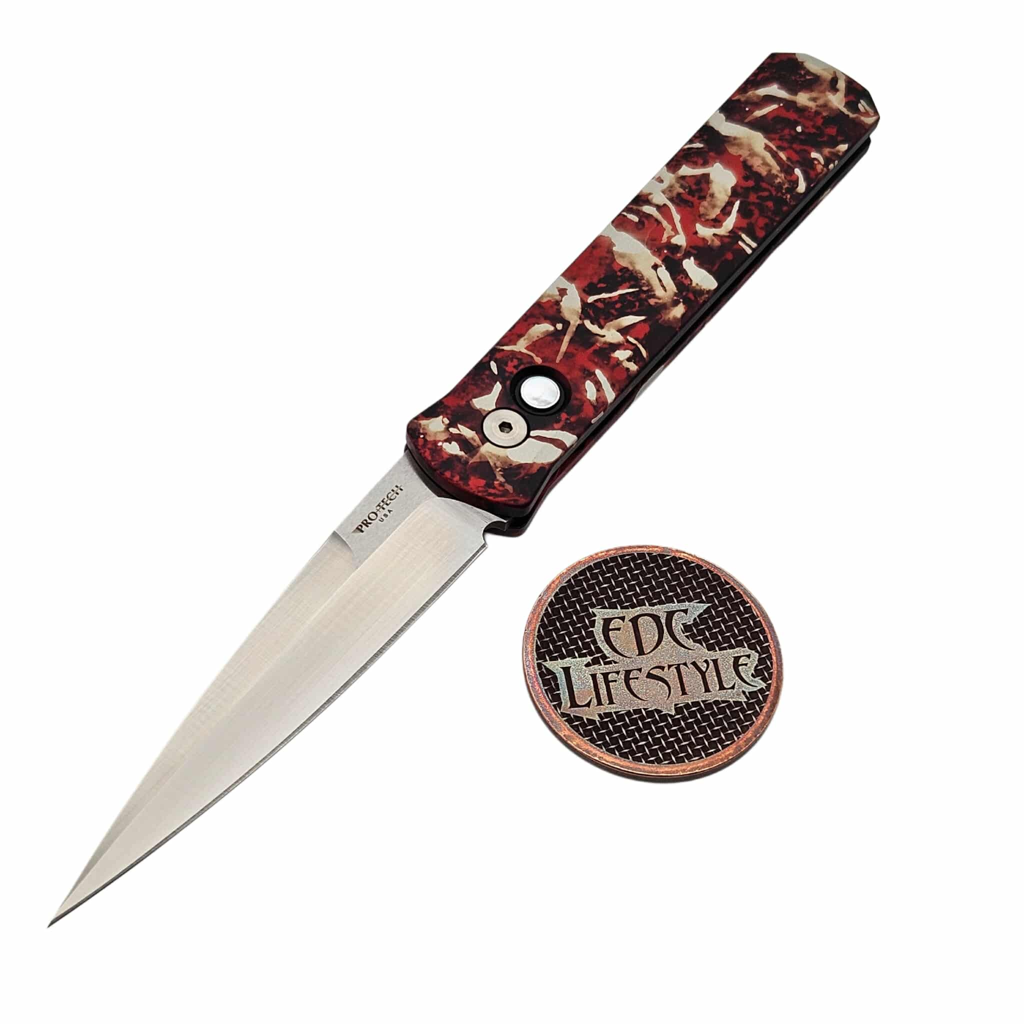 ザ・ゴッドファーザー Pro-Tech Godfather w/ Black Jigged Handle & DLC 154-CM Blade