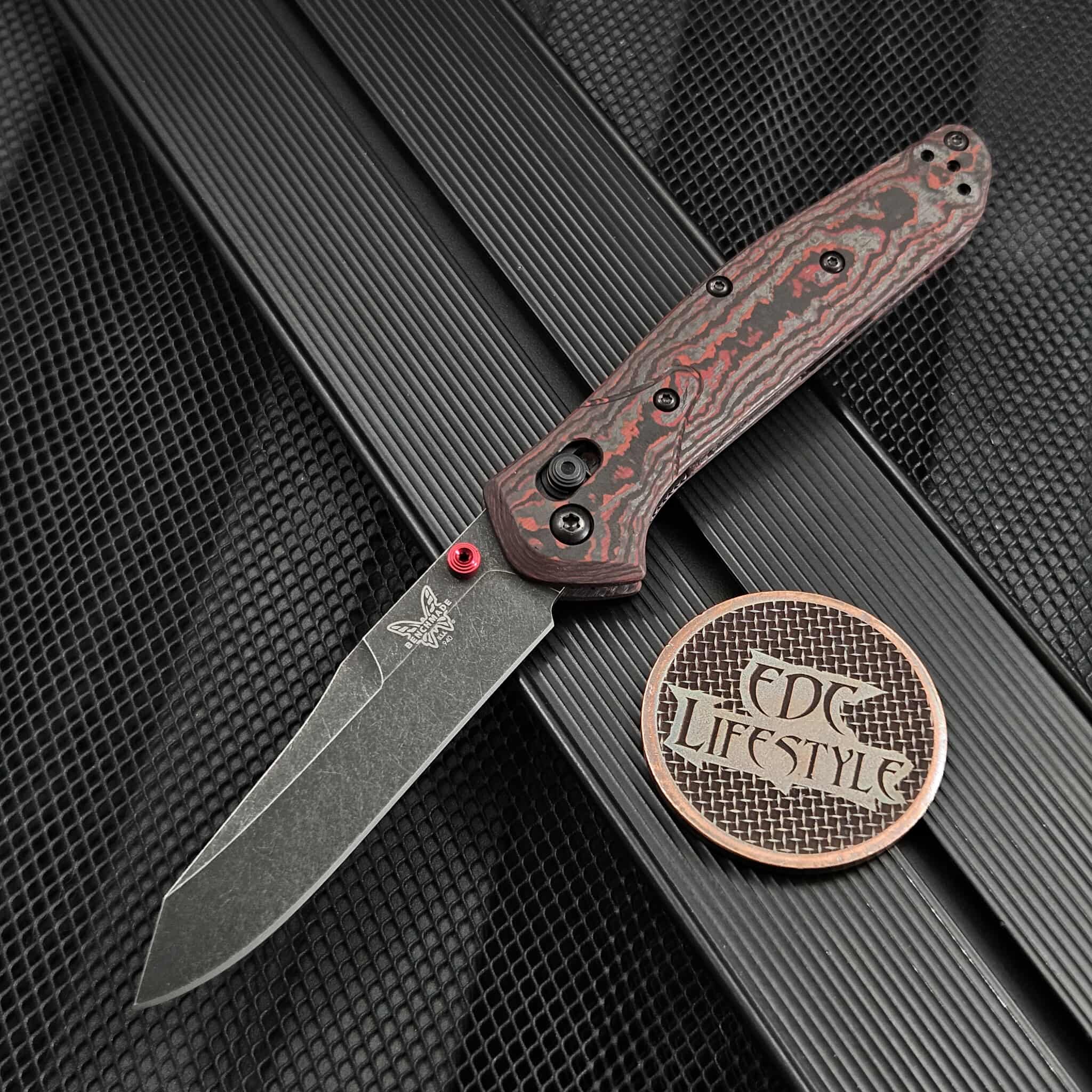 Benchmade Osborne | Lava Flow Fatcarbon AXIS Lock 3.4