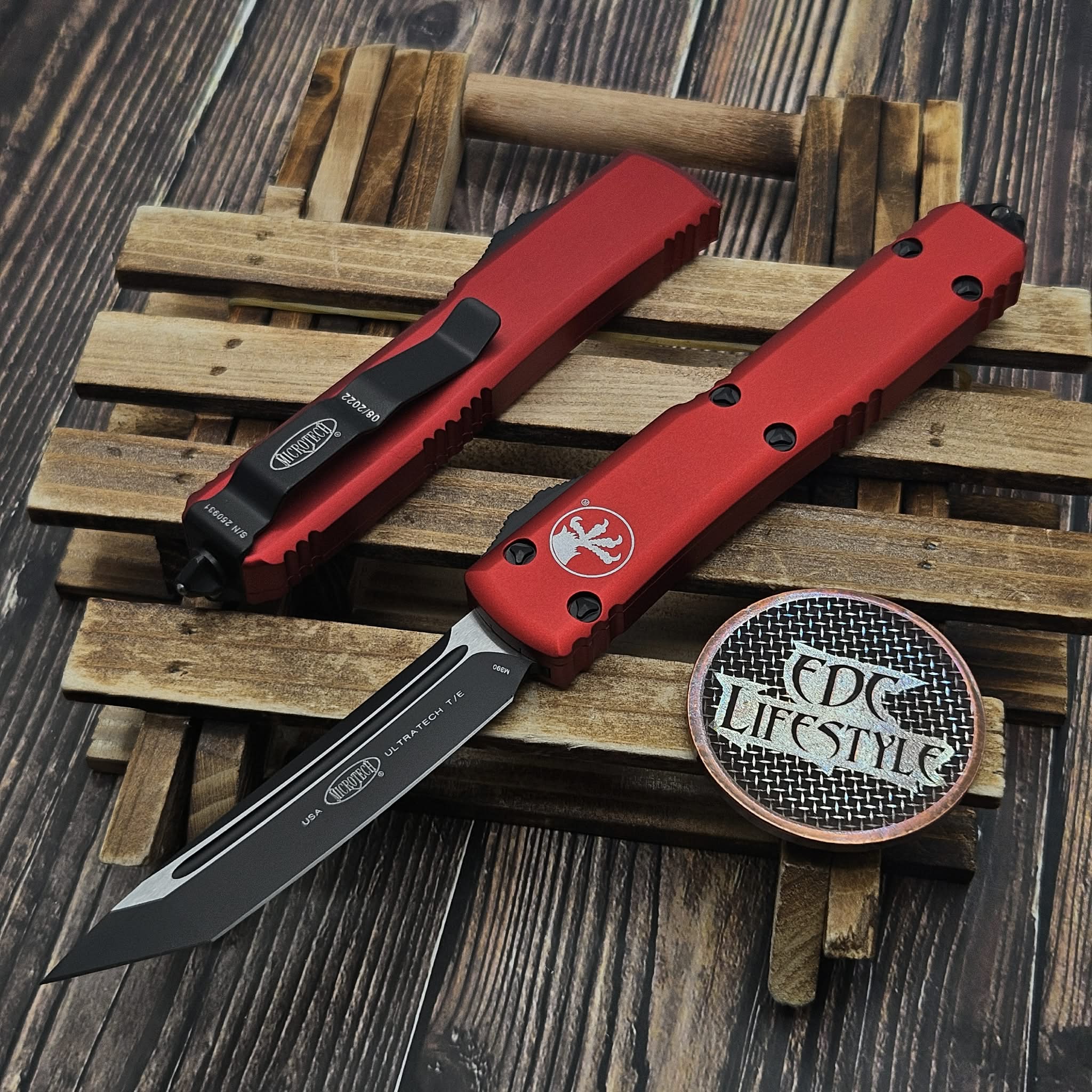 Microtech Ultratech 123-1RD Red Tanto Edge Black Standard