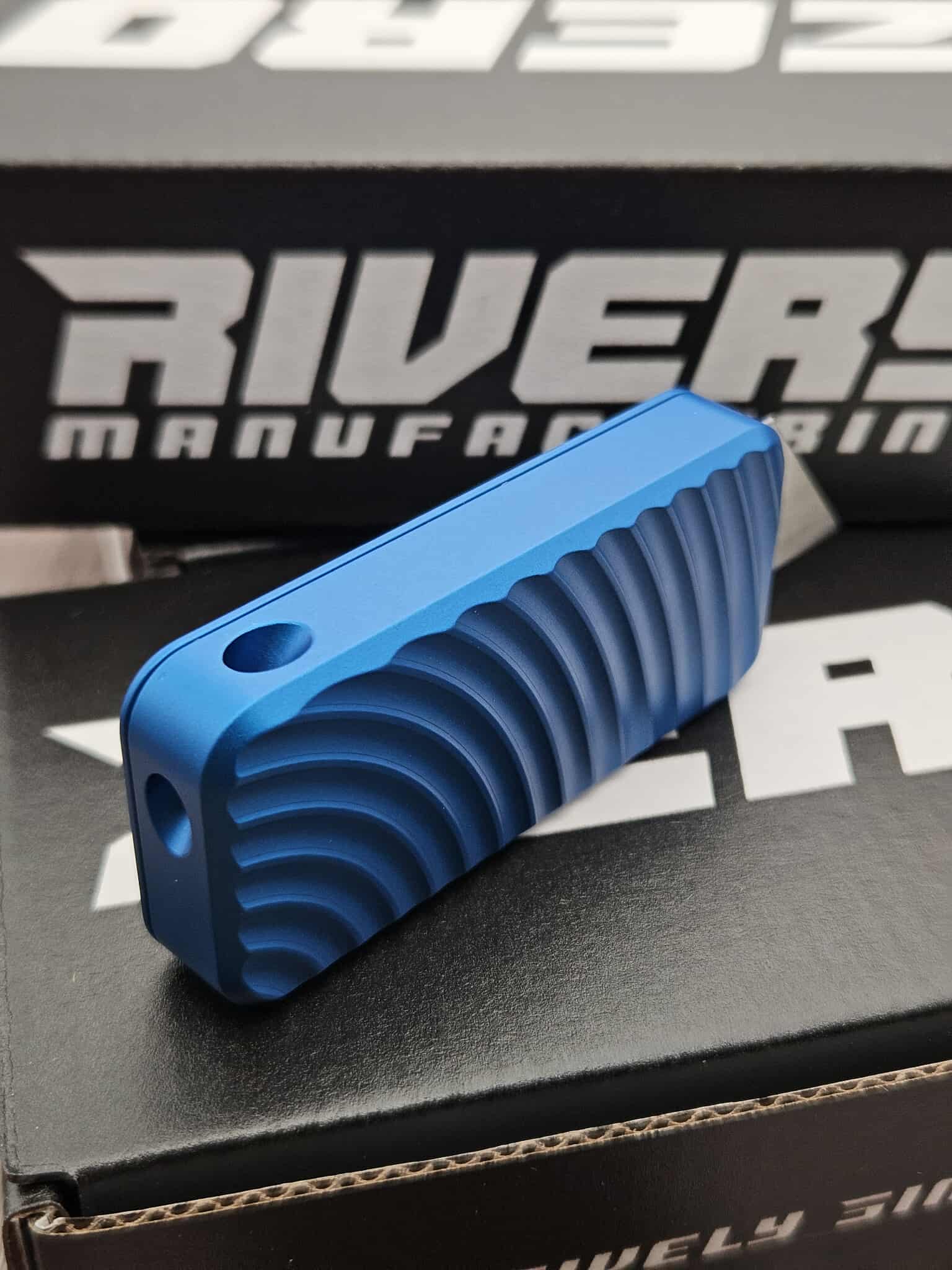 Rivery Zero Original Blue Aluminum CadLabCNC Razor Blade OTF w