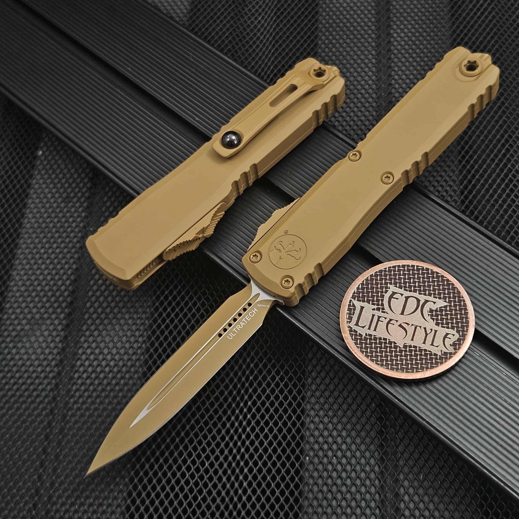 ★Refinish and Multilayer RelicStrato★ Microtech Ultratech ZBP 1122-1CRA Double Edge 3.5
