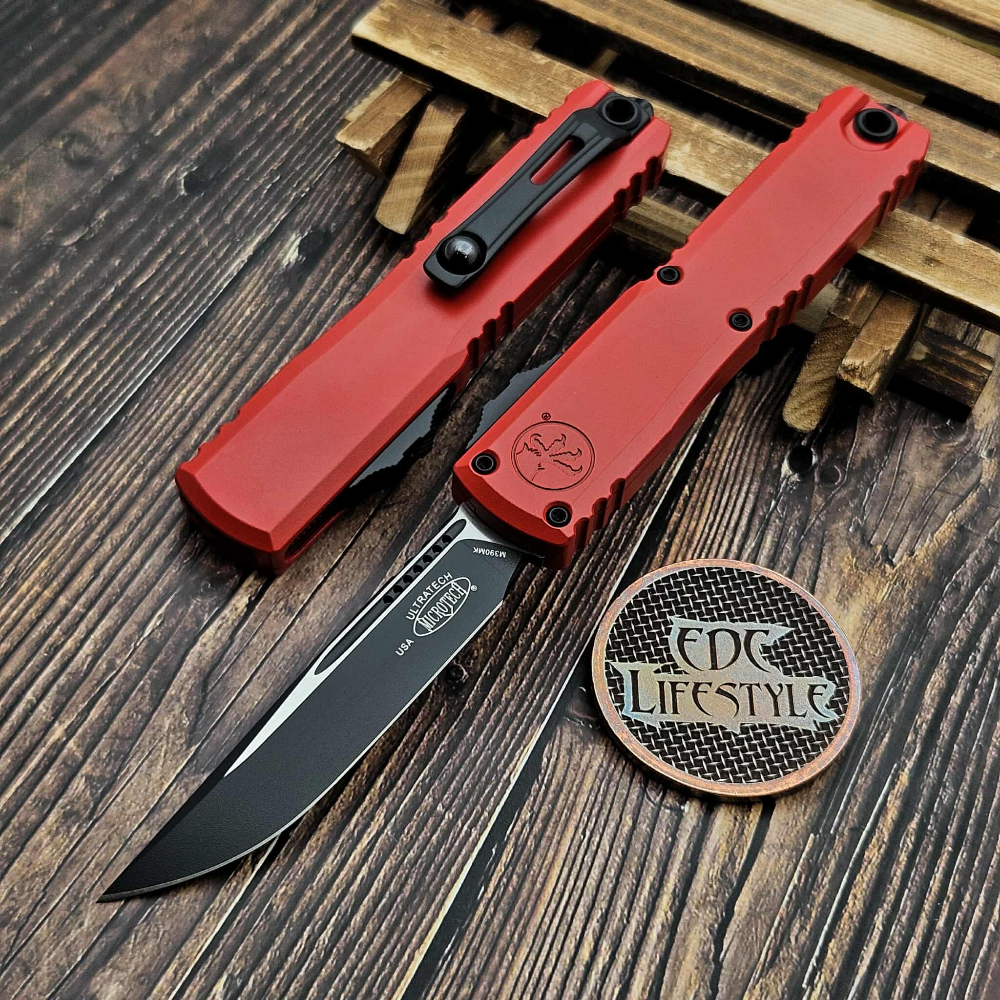 Microtech Ultratech ZBP 1121-1RD Red Single Edge 3.5