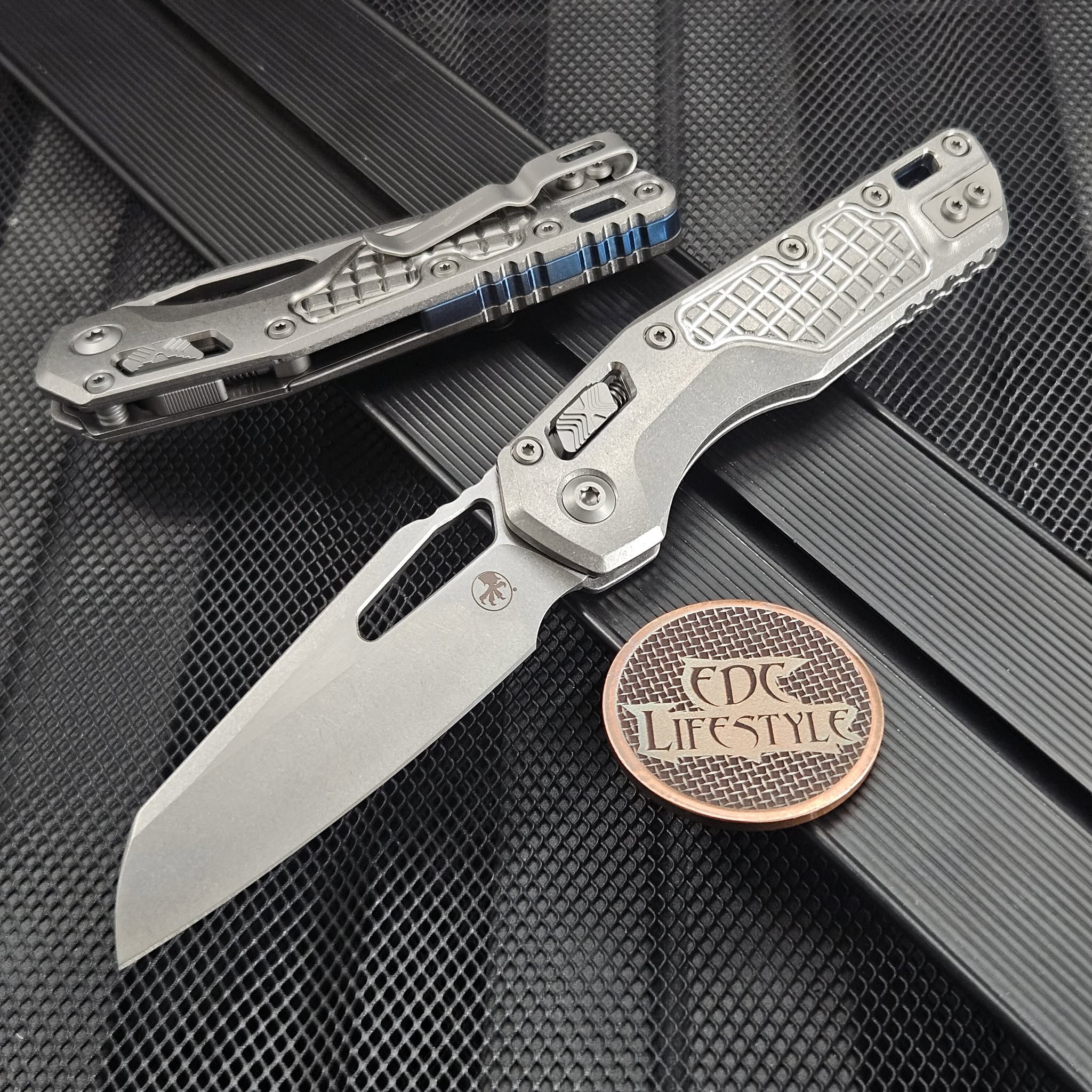 Microtech MSI Ram-Lok 210-10FRMS2 Titanium Frag Stonewash Blue Ti