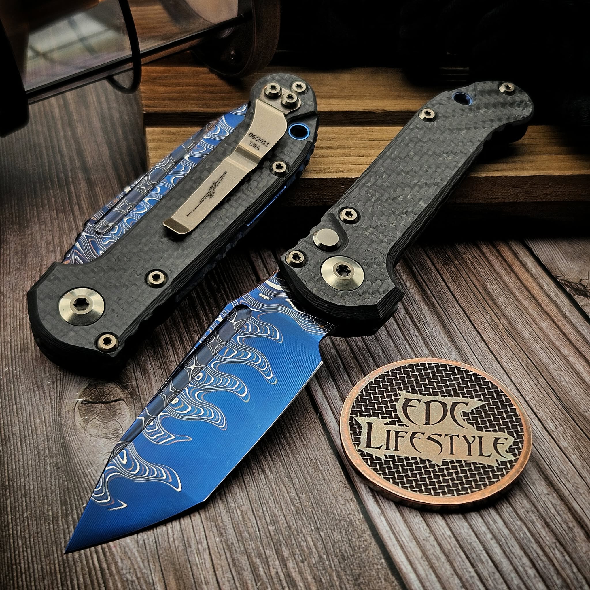 Microtech Knives Marfione Select LUDT T/E Gen III Blued Baker