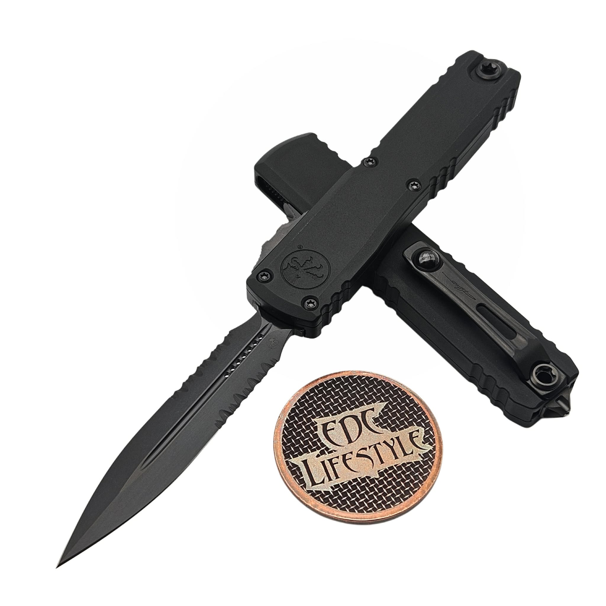 Microtech Ultratech Gen III ZBP Shadow DLC D/E Partial Serrated