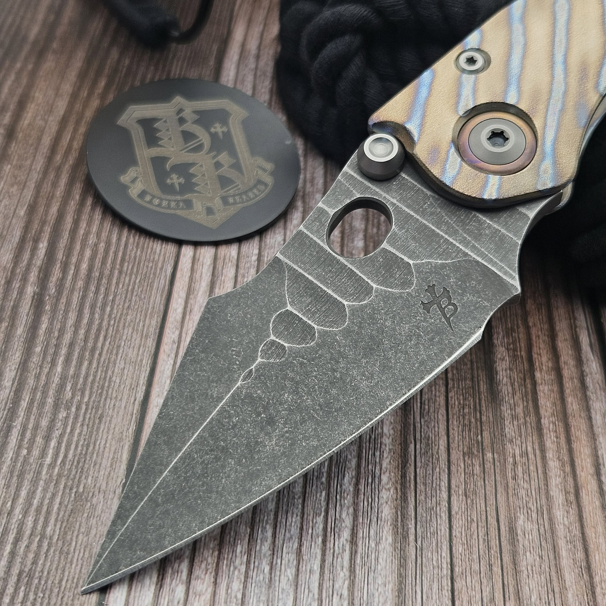 Borka Blades Flamed Stitch Rock Grind Acid Washed