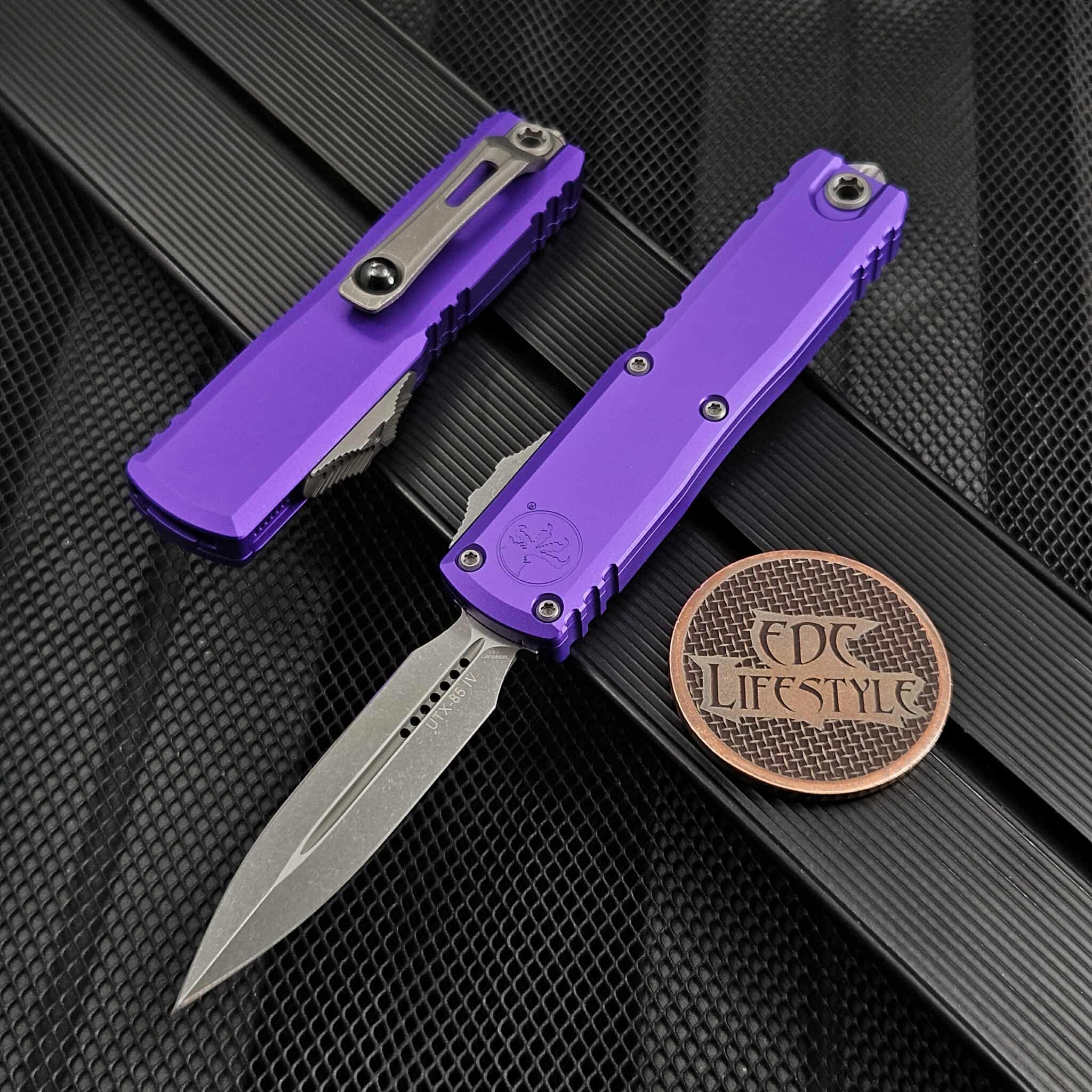 U.LSIMソロタープ(5×8) パープル Microtech UTX-85 Gen IV Purple D/E 3.10