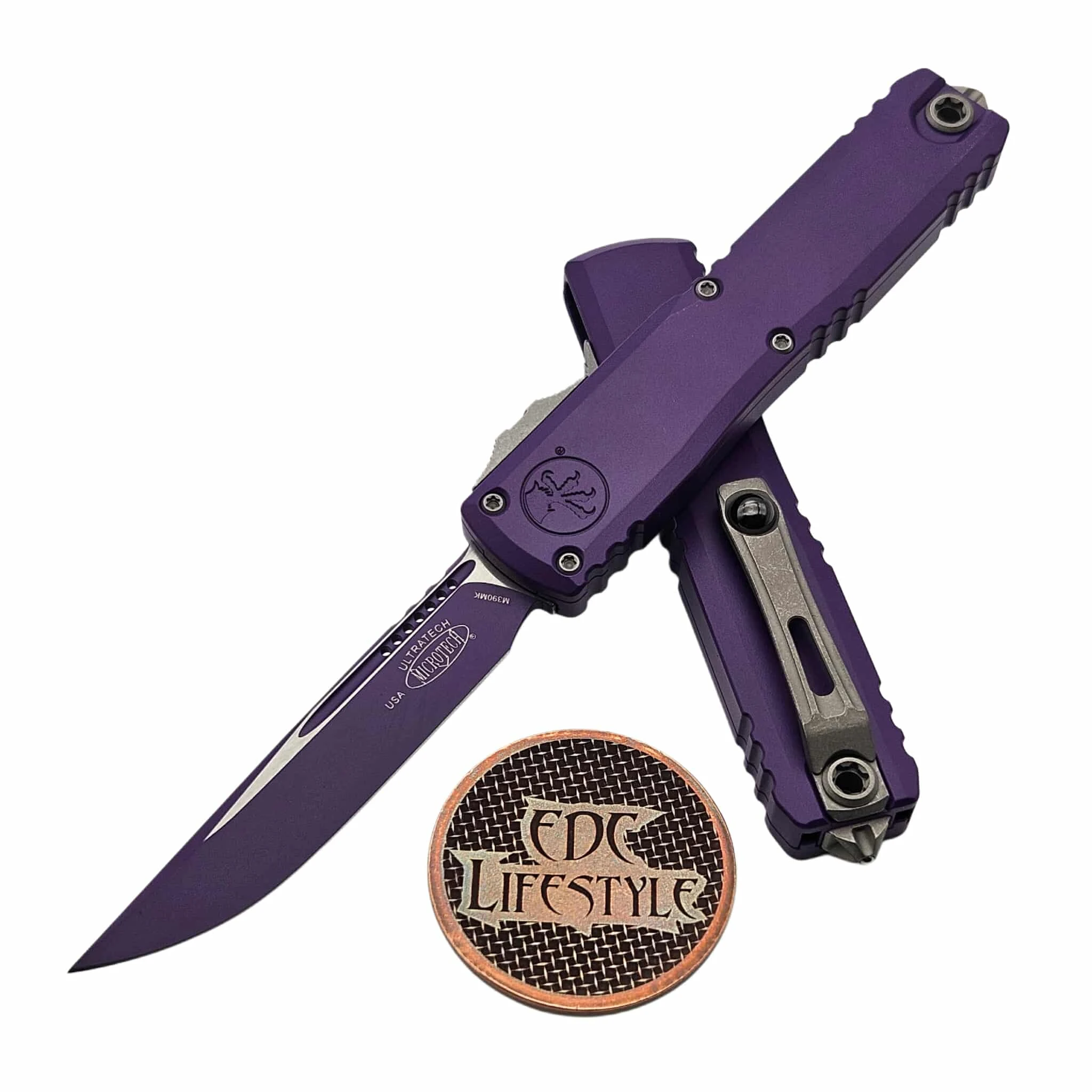 Microtech Ultratech ZBP 1121-1PU-C16Z13 Purple Single Edge 3.5