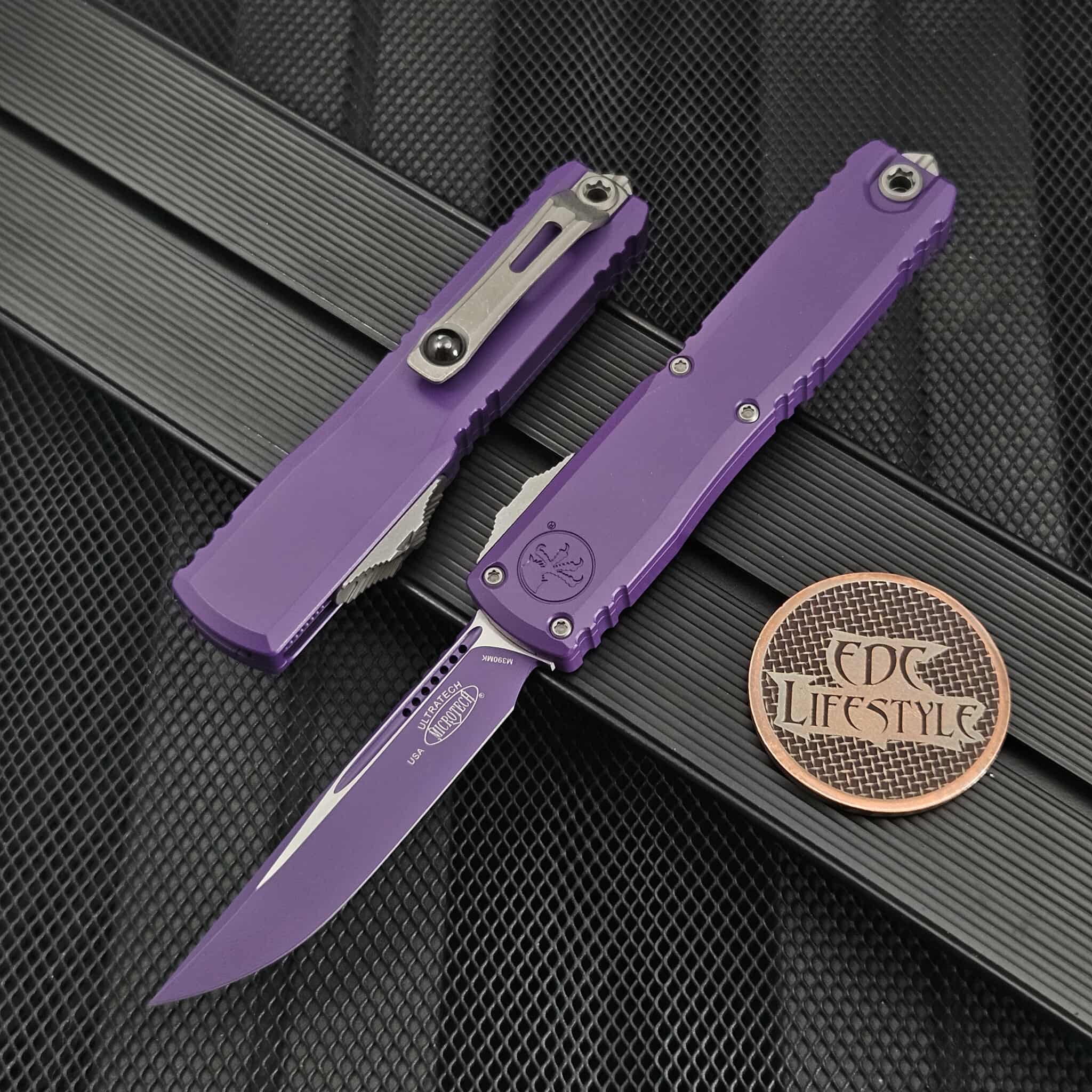 Microtech Ultratech ZBP 1121-1PU-C16Z13 Purple Single Edge 3.5