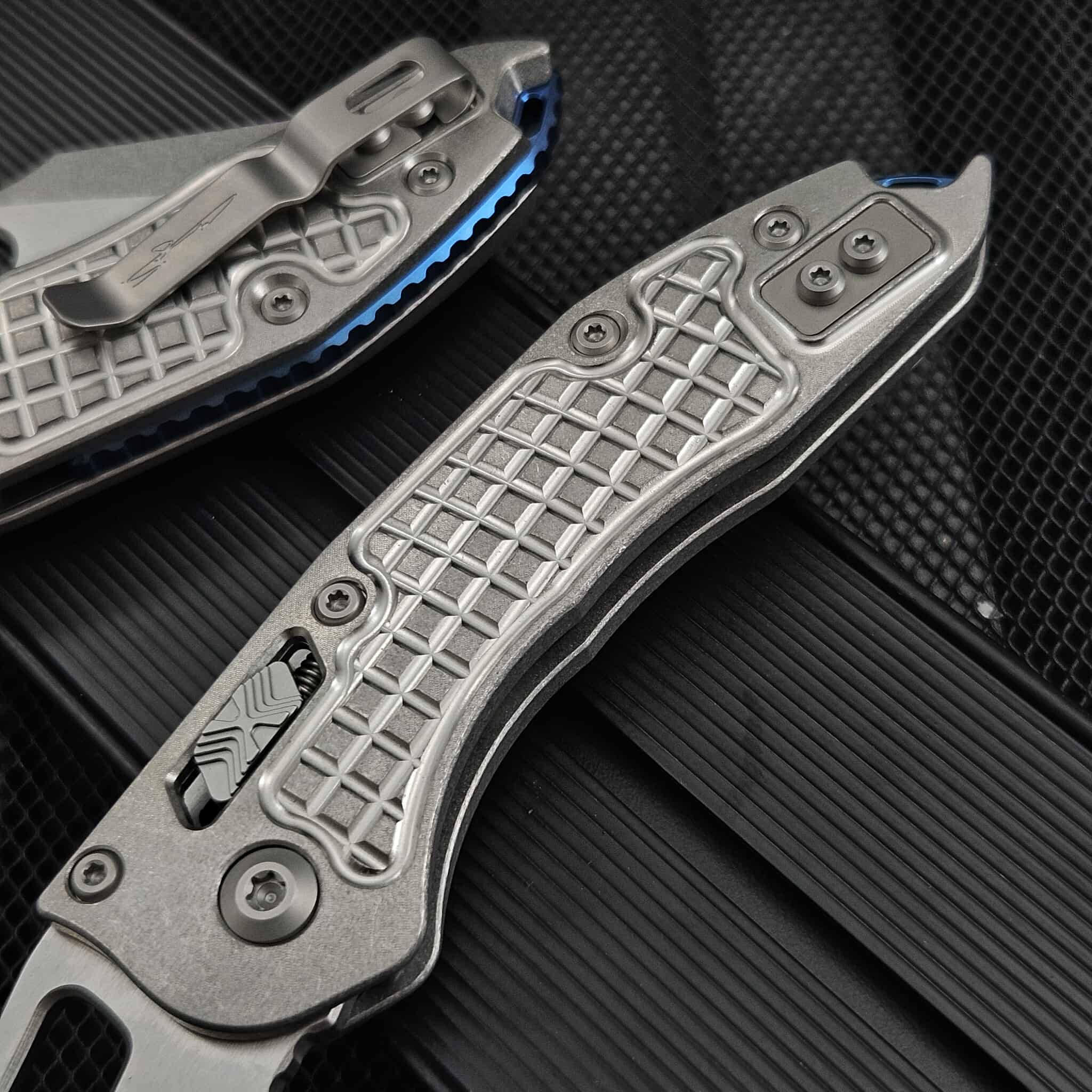 Microtech Stitch Ram-Lok 169RL-12FRMS2 Titanium Frag Stonewash