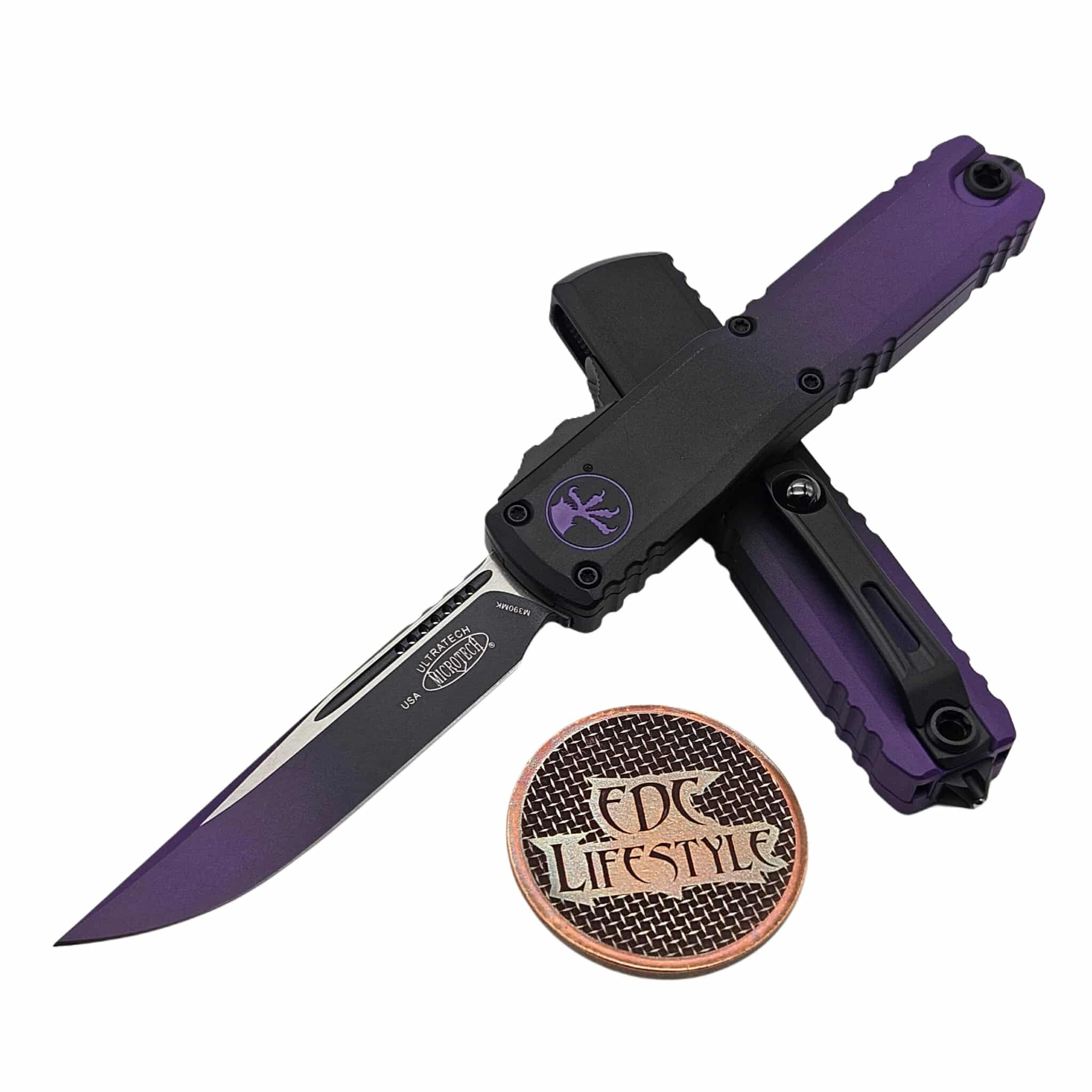 Microtech Ultratech ZBP 1121-1FBKPU Cerakote Faded Black/Purple