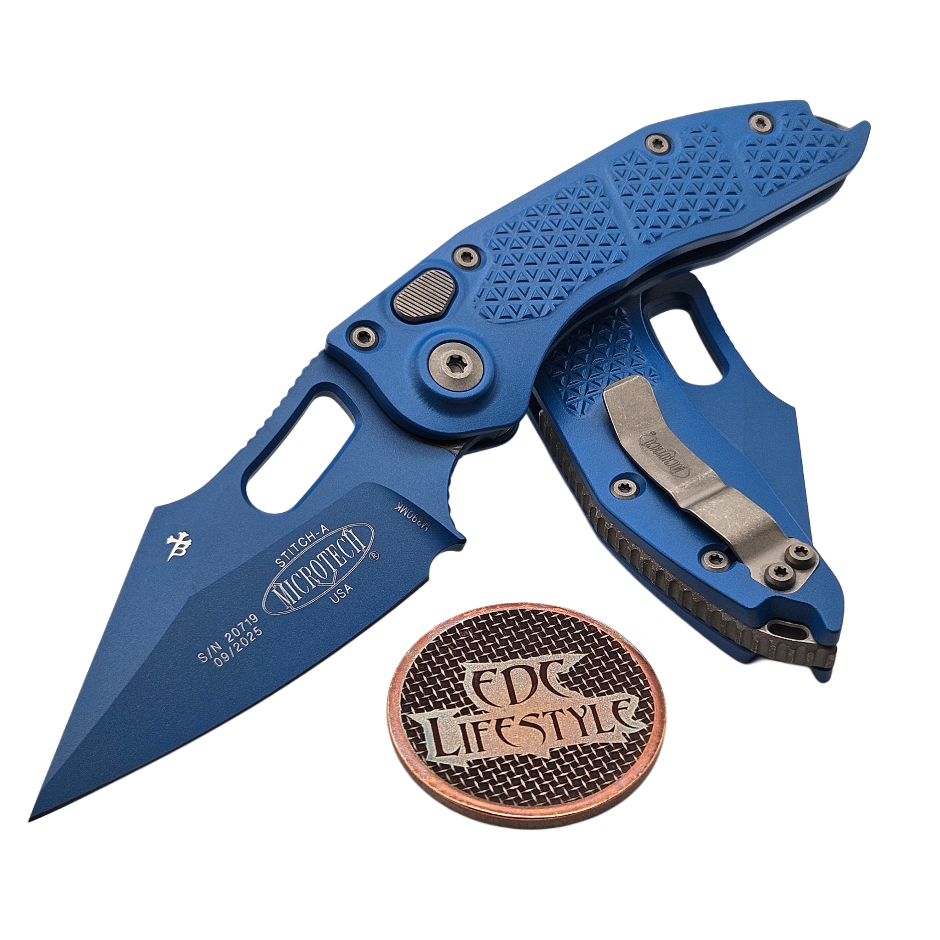 Microtech Borka Auto Stitch 169-1BL-X1Z13 S/E Cerakote Blue
