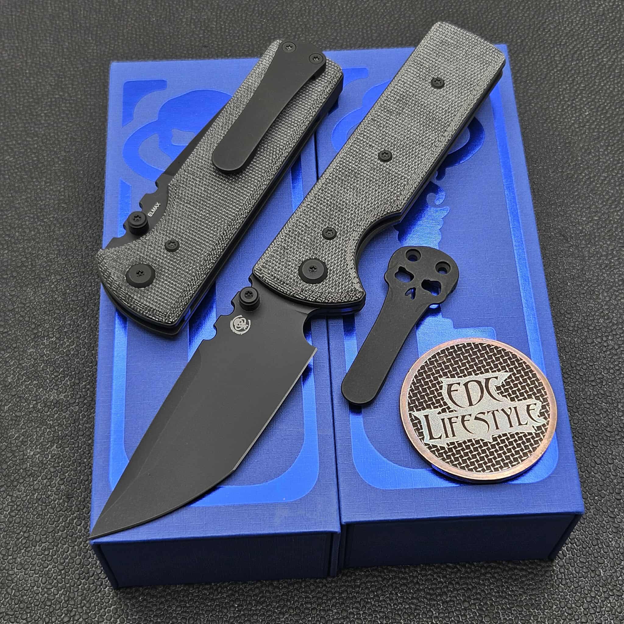 ta ni 様 Chaves Knives Blue Label N.T.A.K. Redencion Black Micarta 3.57