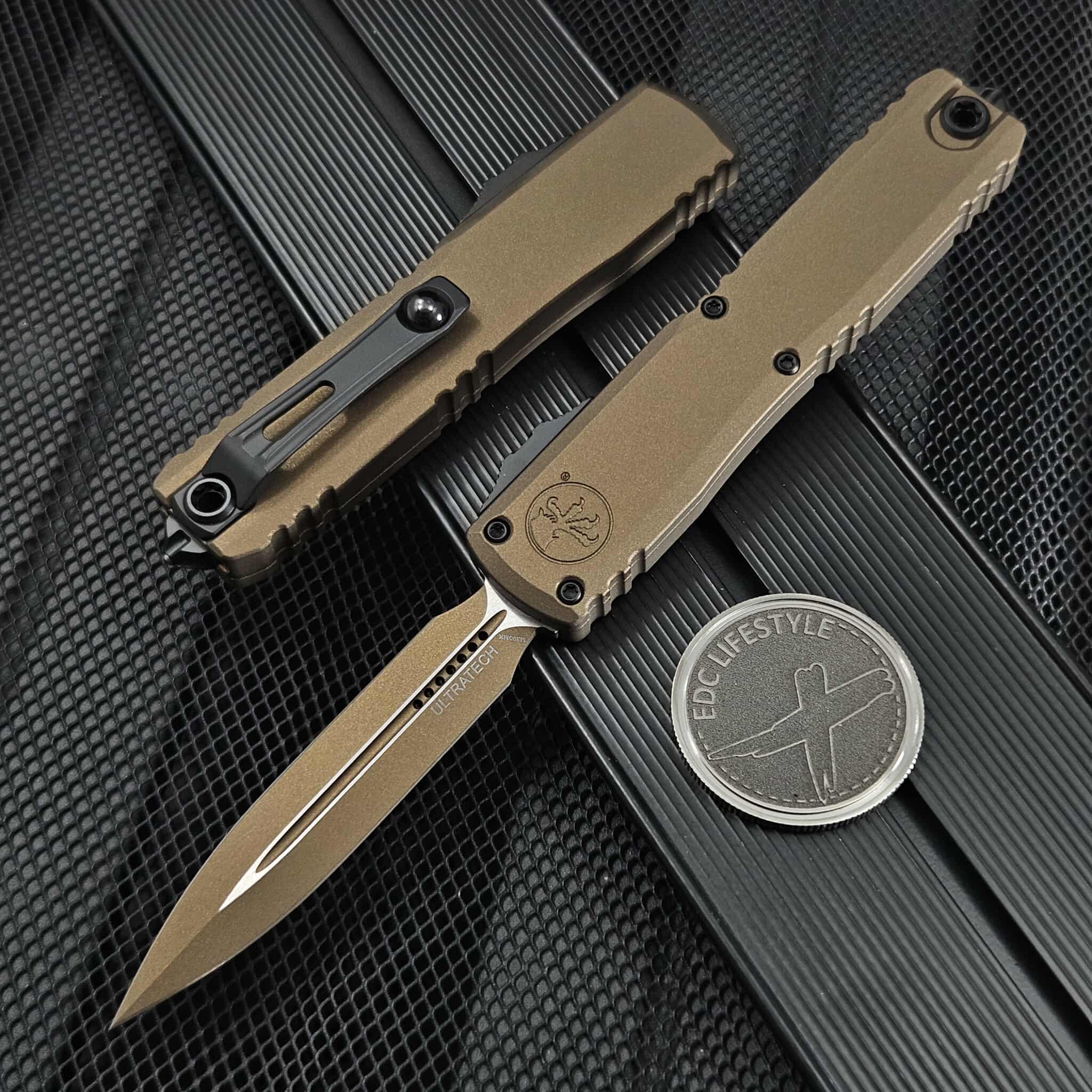 Microtech Ultratech ZBP Burnt Bronze Double Edge 3.5