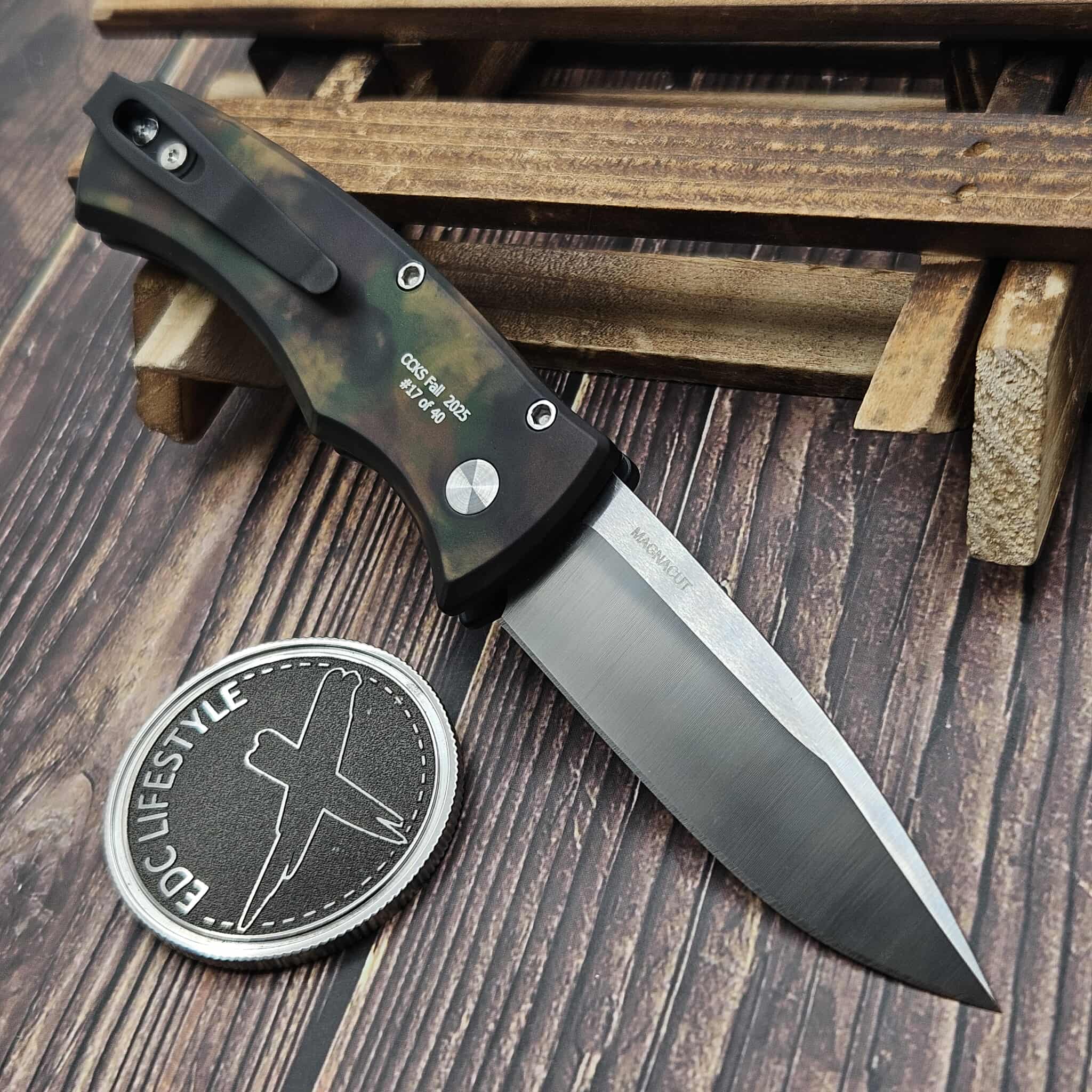 Pro-Tech Knives 2025 CCKS Duke 2 Auto Woodland Camo Handle 2.7