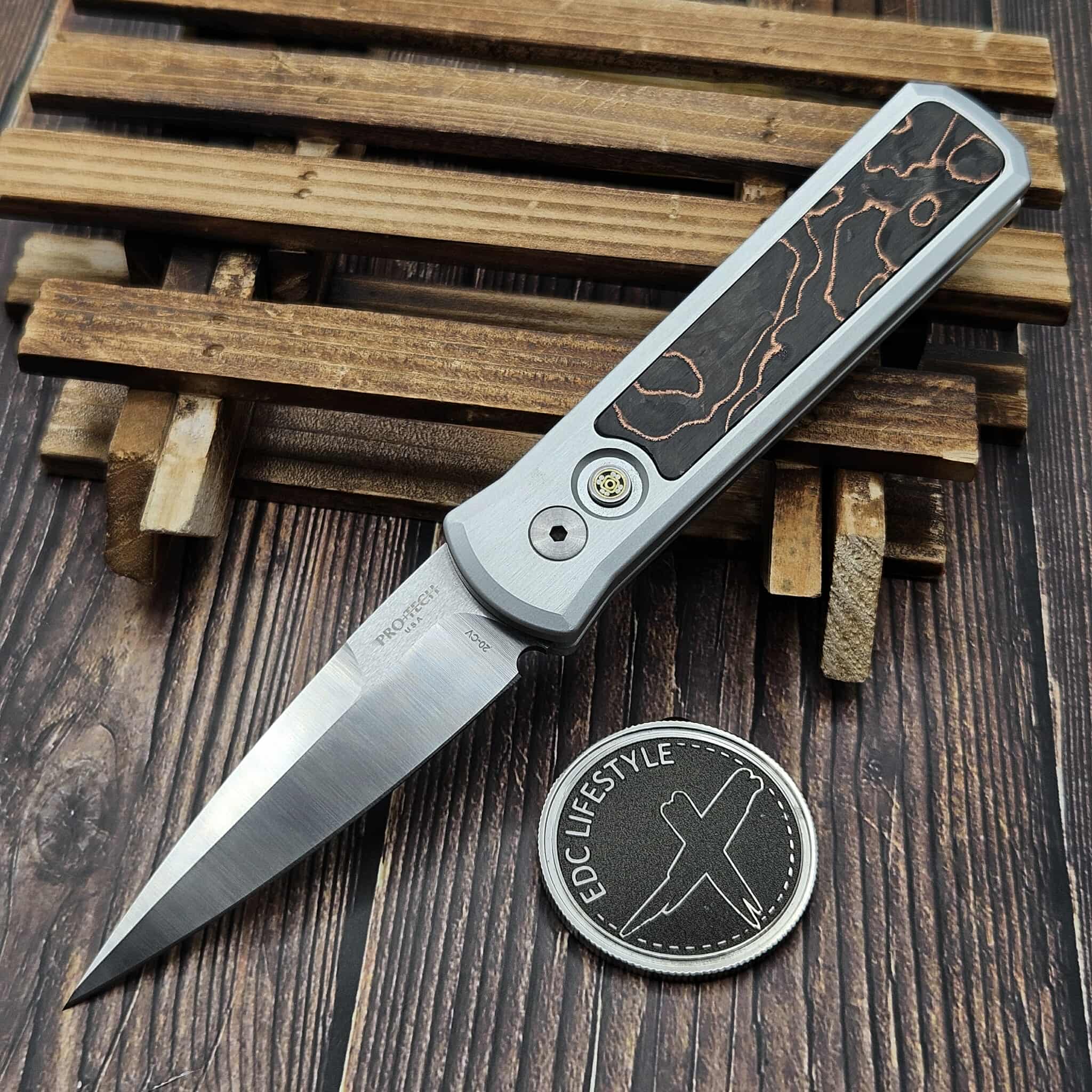 Pro-Tech 2025 CCKS Godson Auto Folder Livewire Copper Carbon Fiber