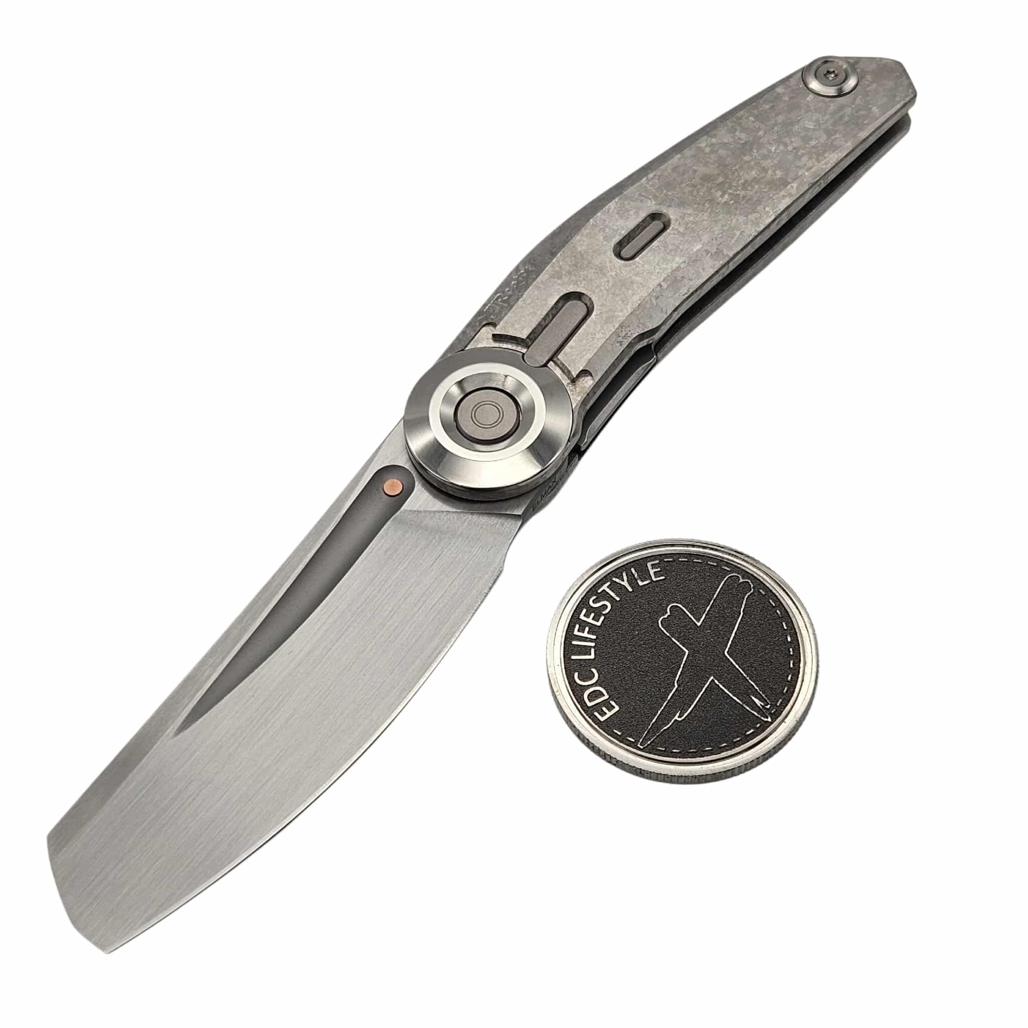 Reate VK-CLU Vulpex Gray Crystal Titanium Handle Satin Blade