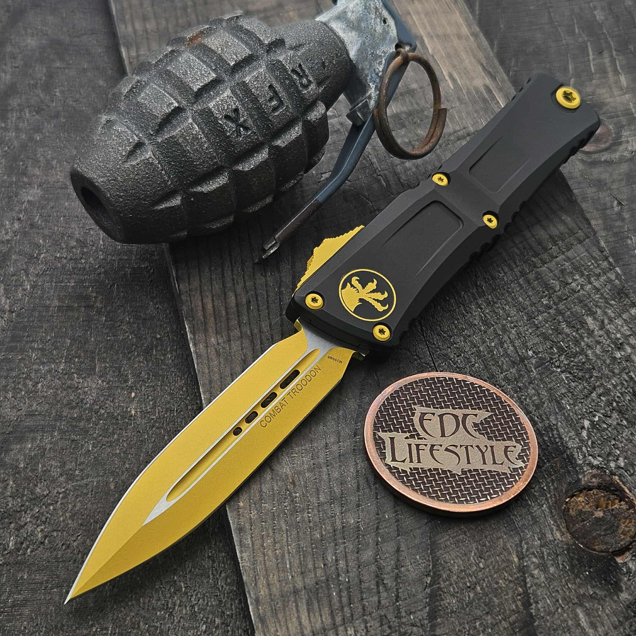 Microtech 1142-1CYSK Combat Troodon Gen III Corvette Yellow D/E